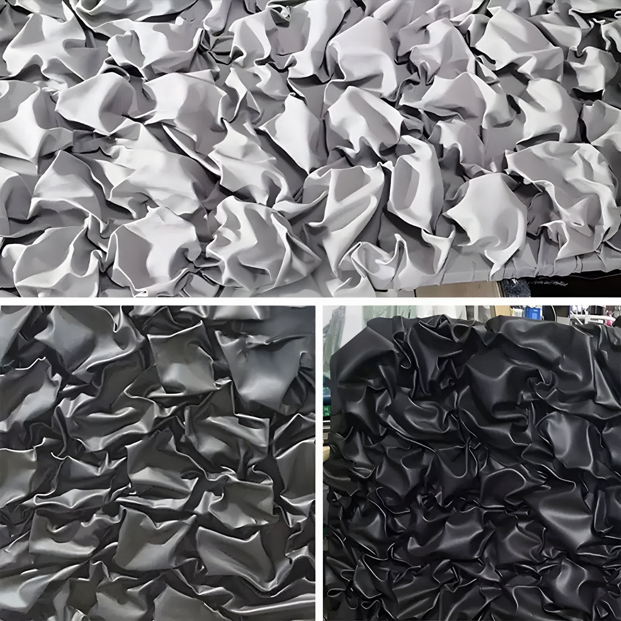 Veltrix Silver Folded Leather 3D Wall Art