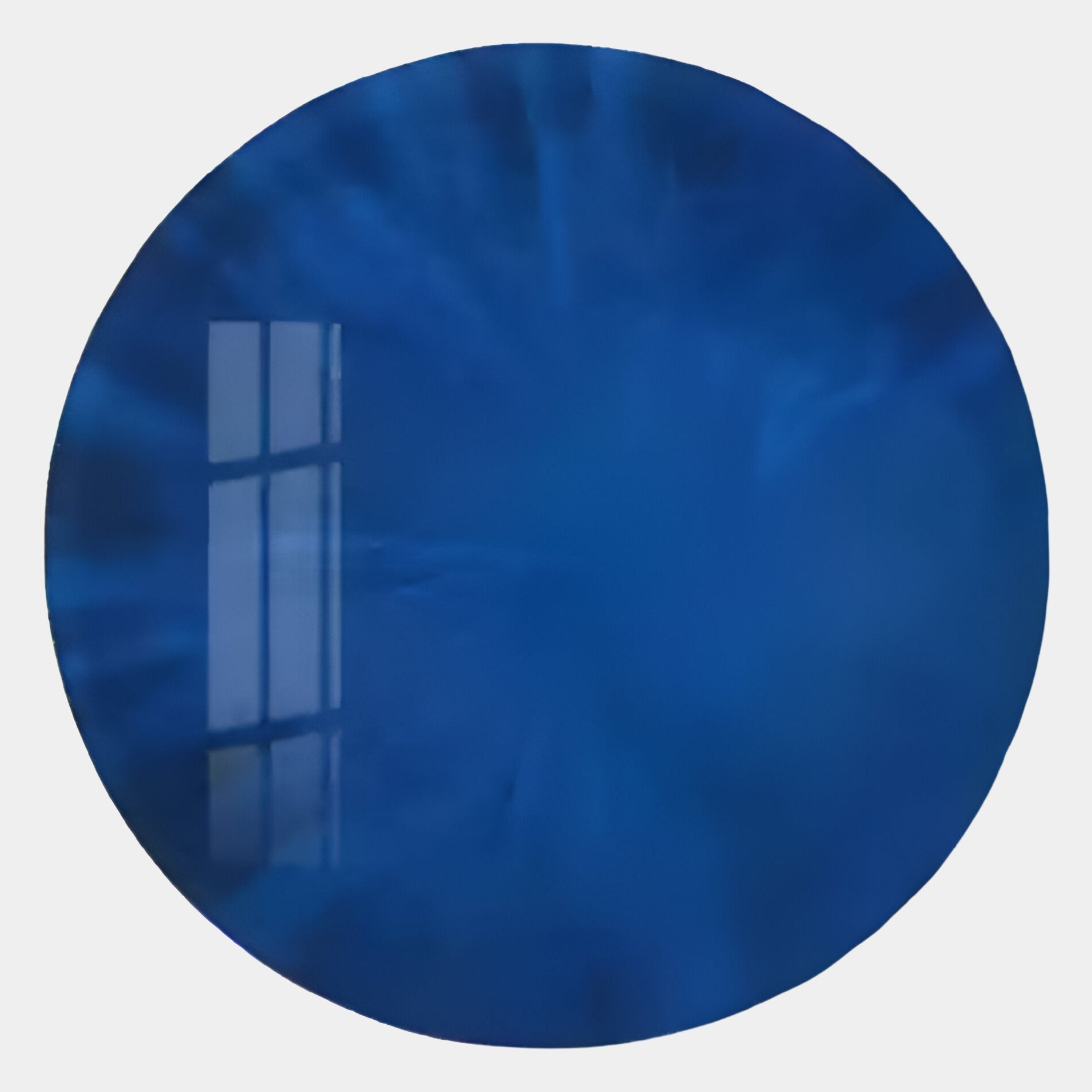 The Lumea Vibrant Blue 3D LED Crystal Porcelain Wall Art by Giant Sculptures features subtle swirls and a window pane reflection—an eye-catching circular accent ideal for any space.