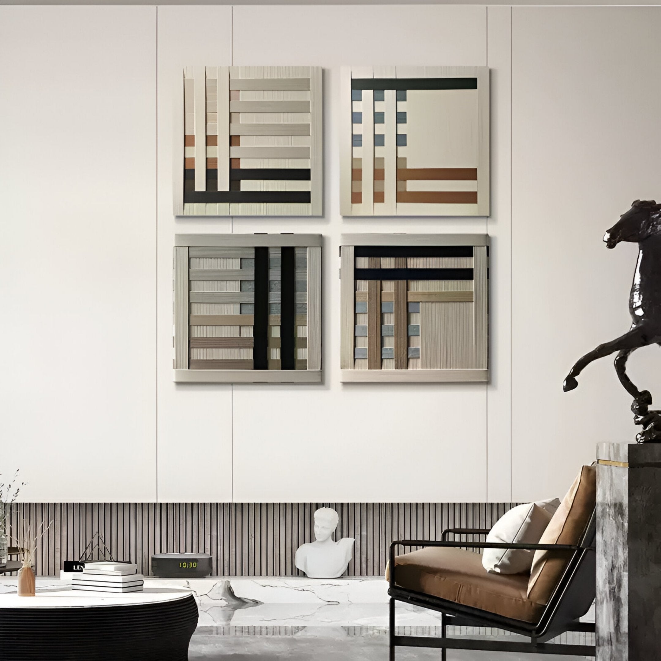 Tessella Walnut & Slate Interwoven Yarn 3D Wall Art