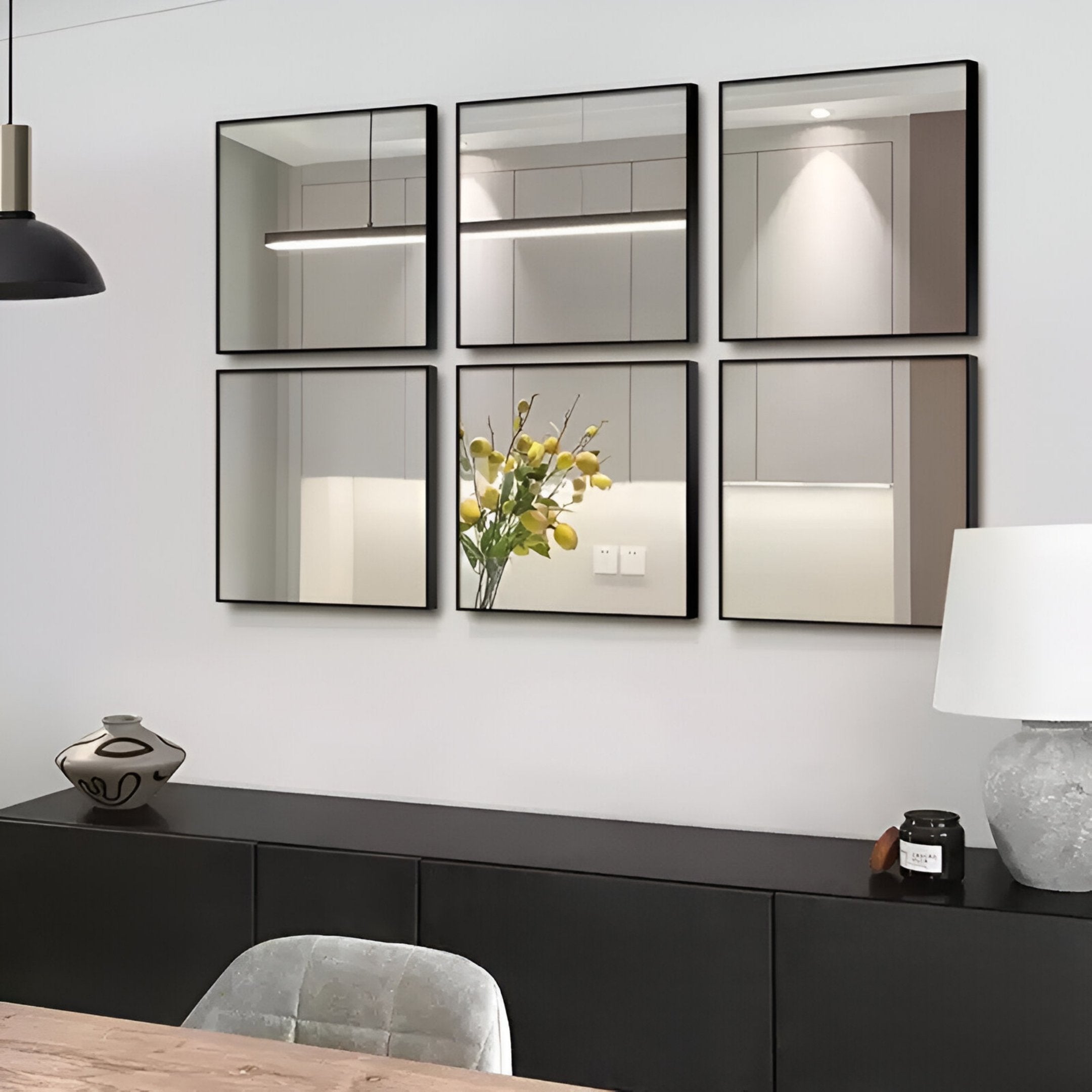 Quadria 6-Panel Grid Wall Mirror