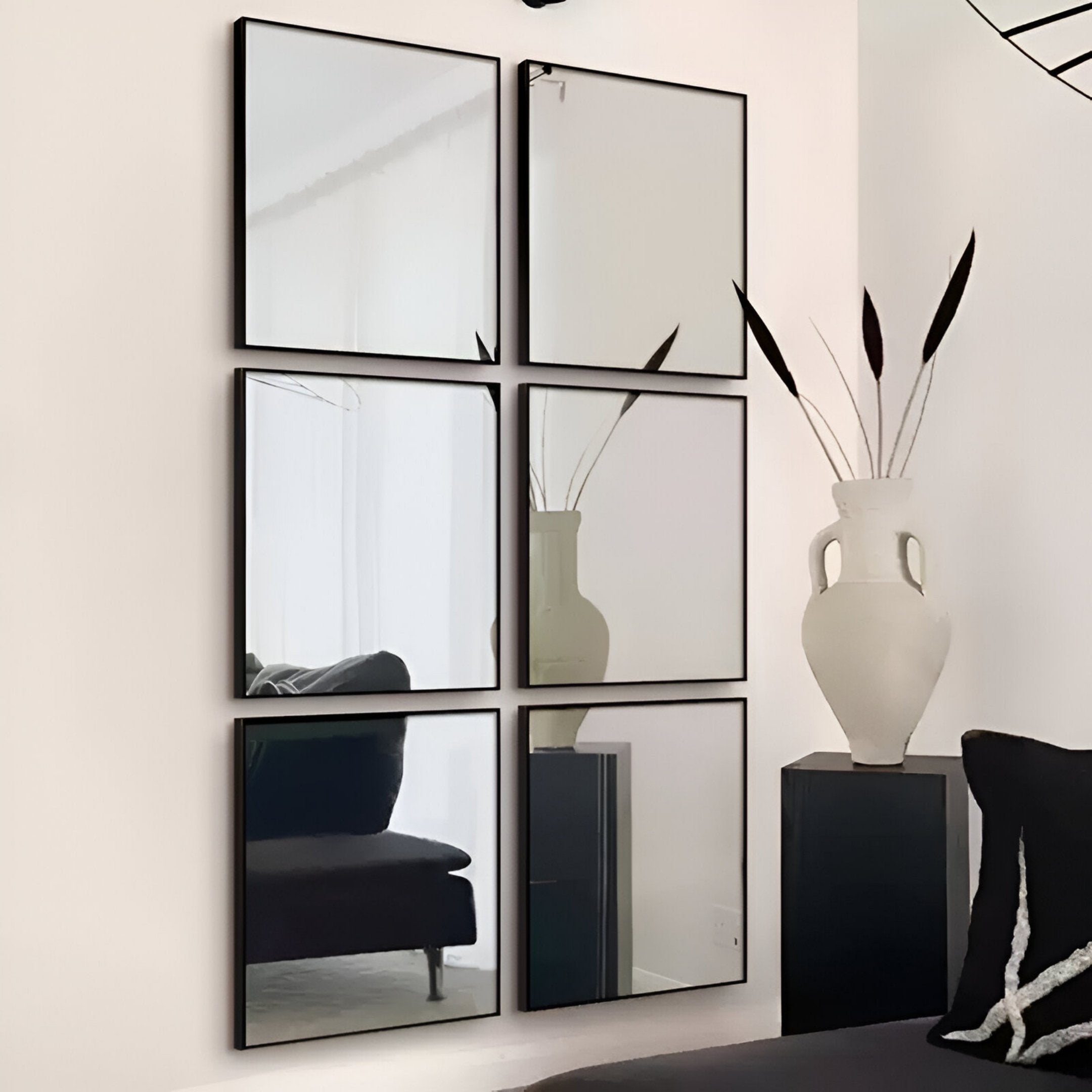 Quadria 6-Panel Grid Wall Mirror