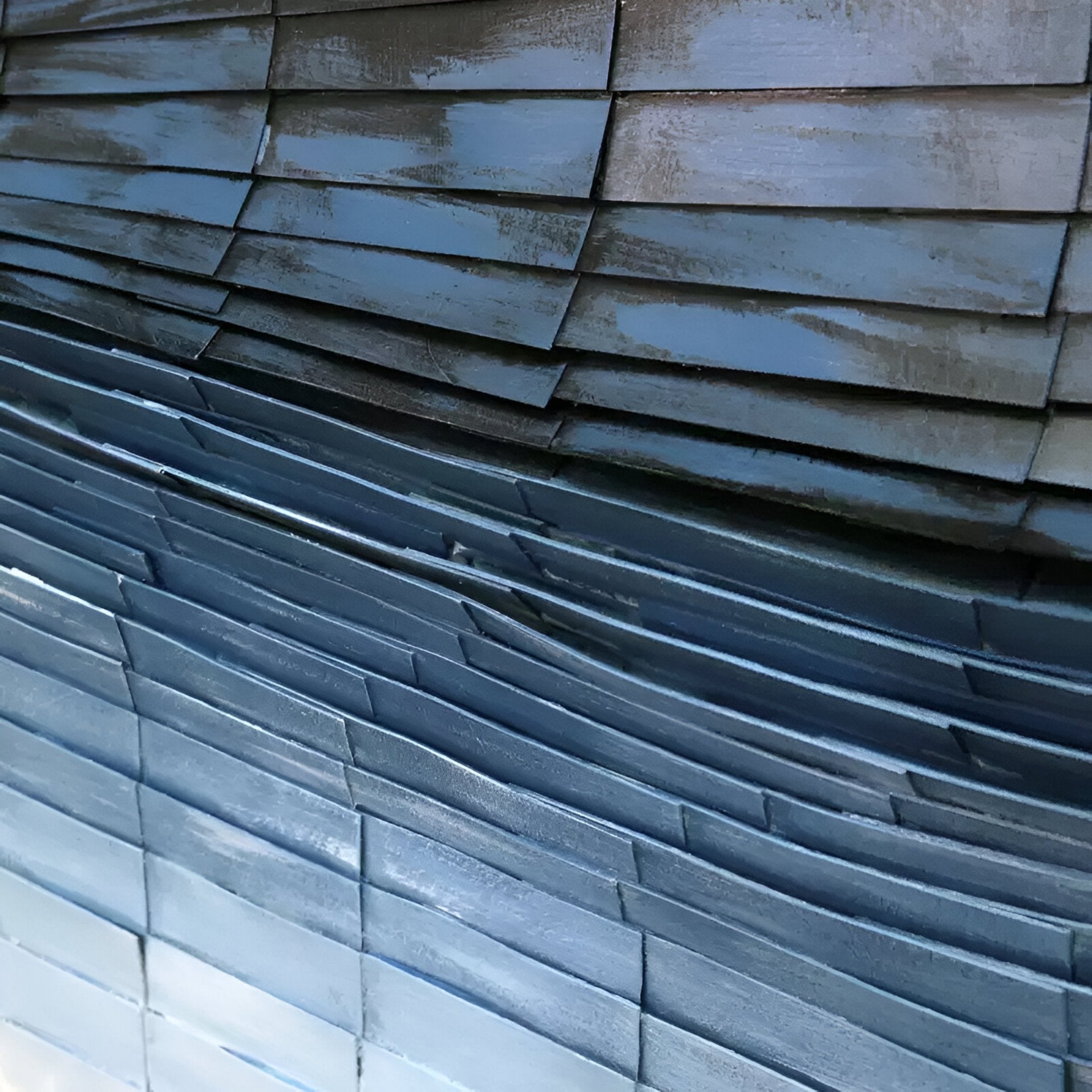 Sevara Deep Blue Layered Hand-Painted 3D Wall Art