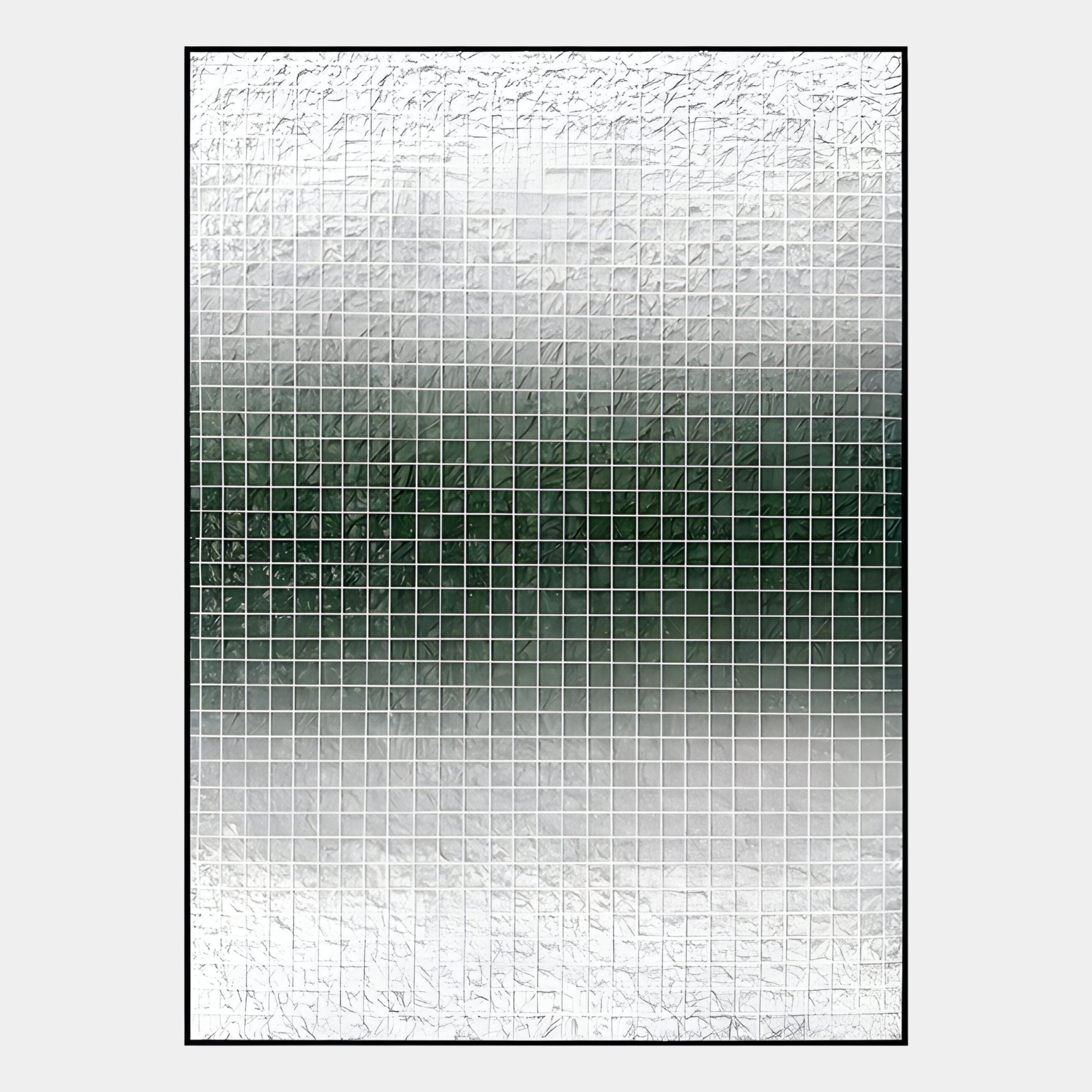 The Gridelle Silver & Green Gradient Grid 3D Paper Wall Art by Giant Sculptures features a grid pattern with a central dark gradient band and textured accents, bringing sleek modern geometric style to your space.