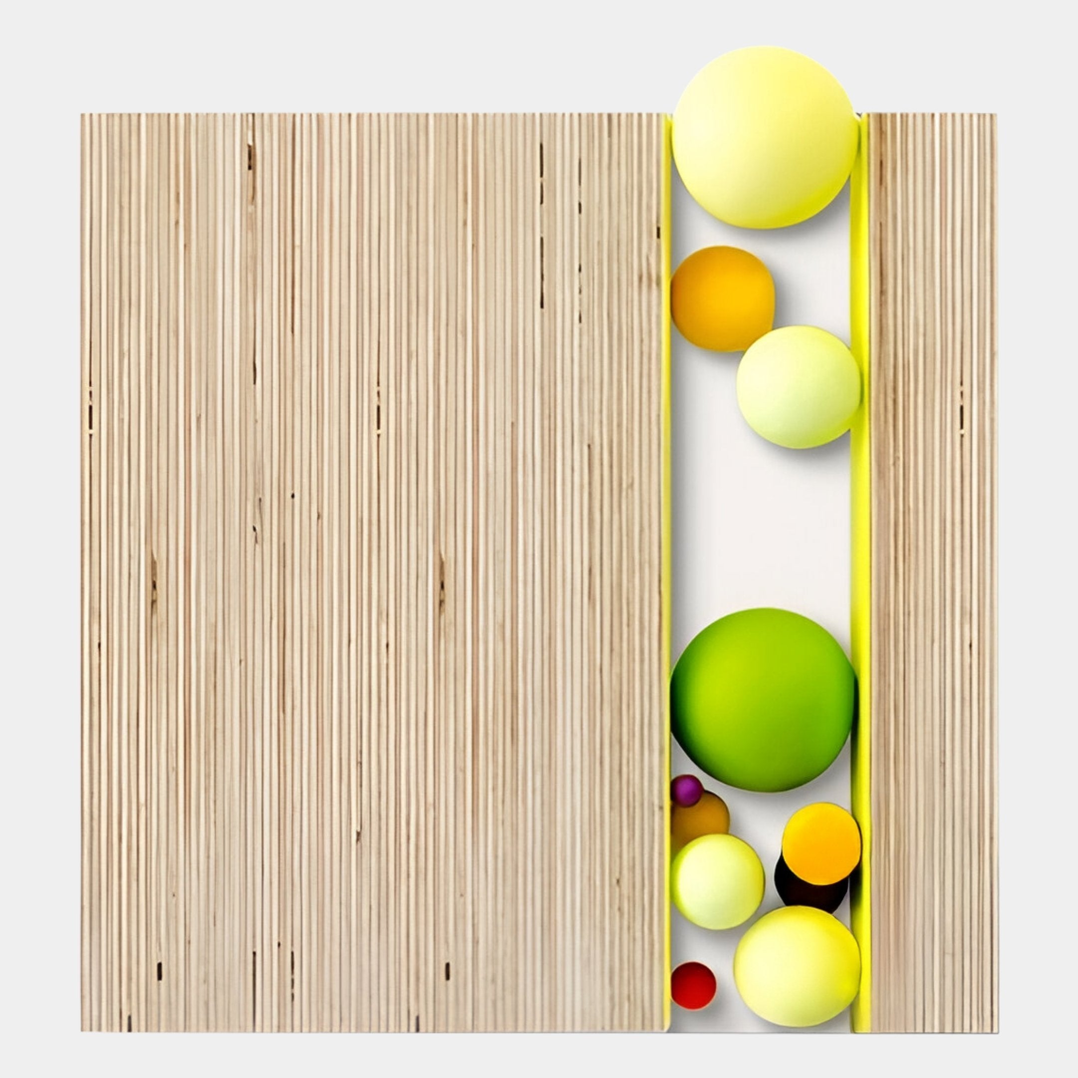 Chromara Green & Yellow Sphere Cascade 3D Wall Art