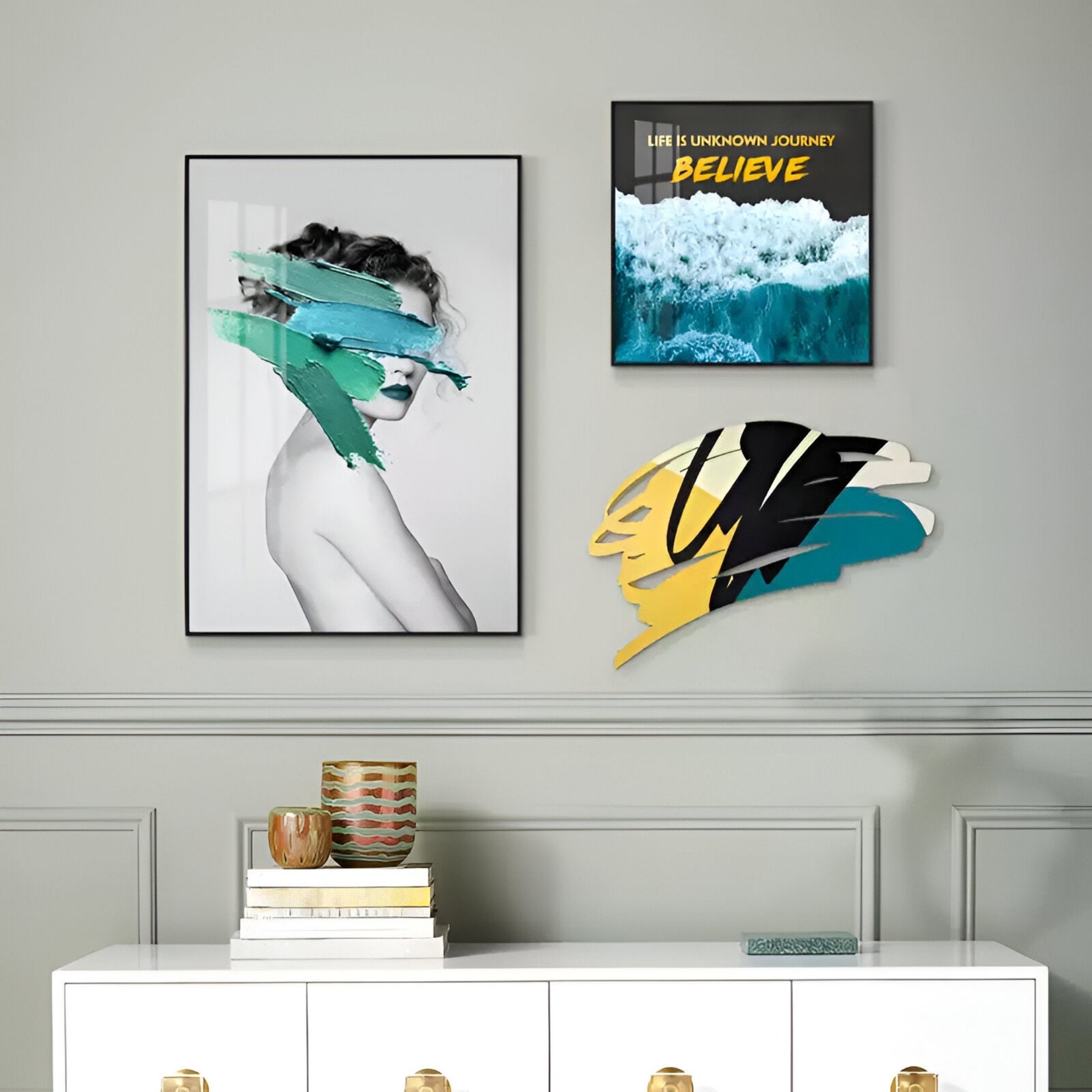 Cavoya Brushstroke Muse 3-Set Figurative Wall Art