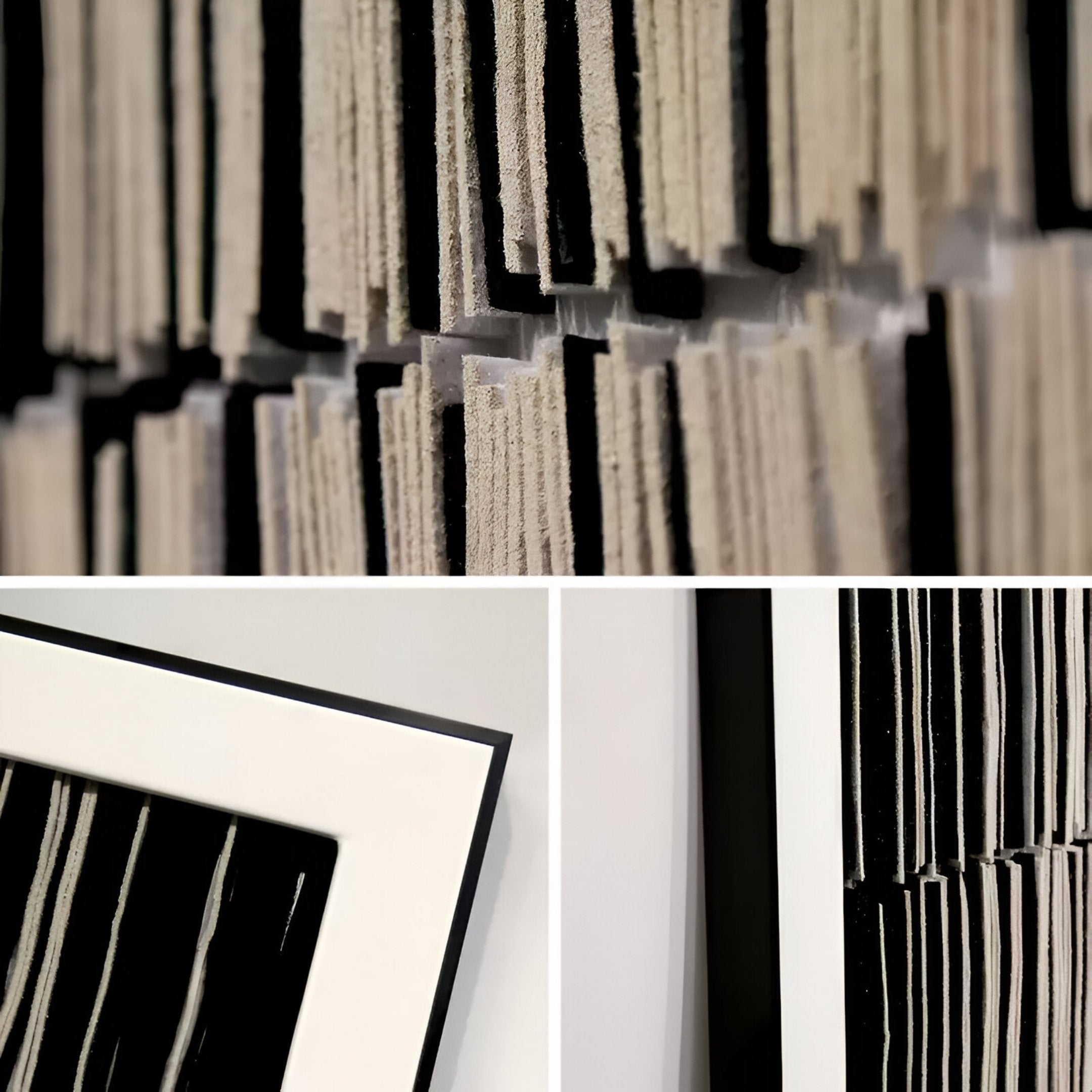 Linara Black & Ivory Stripe Relief 3D Wall Art