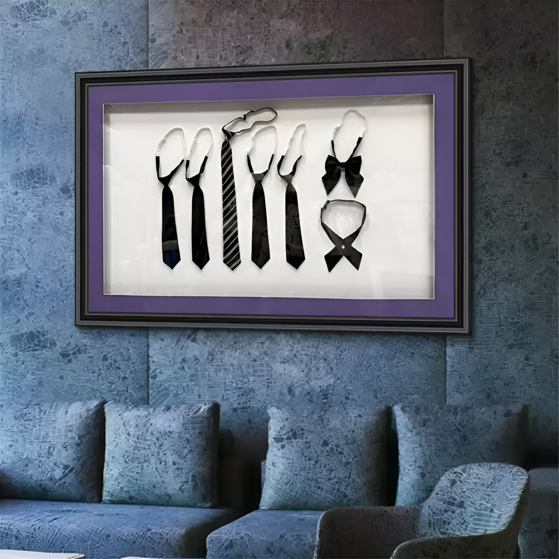 Cravatto Black Tie & Bow Framed 3D Wall Art