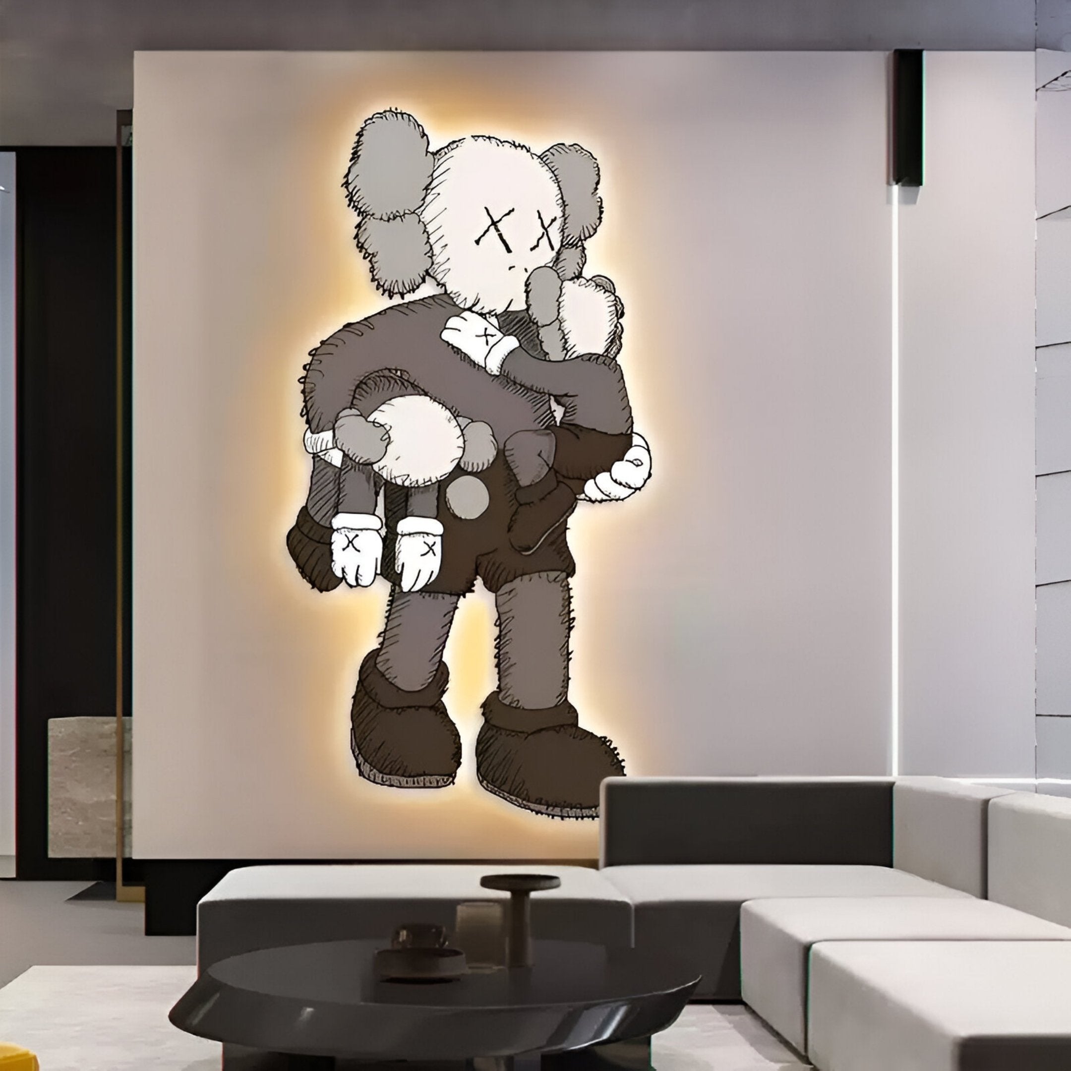 Mournis Double Embrace Iconify 3D LED Wall Art