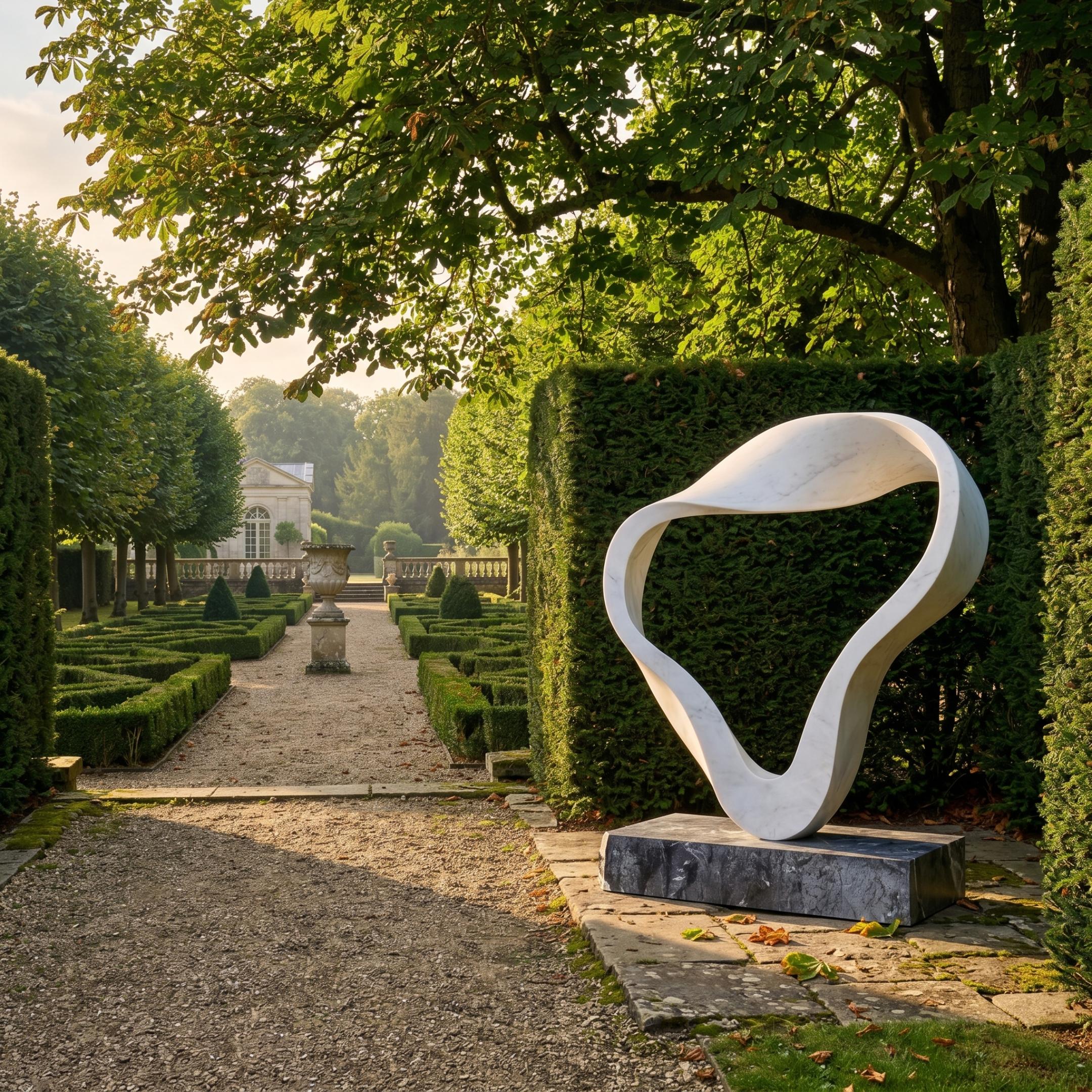 Abstract Ribbon Marble Sculpture - 60cm