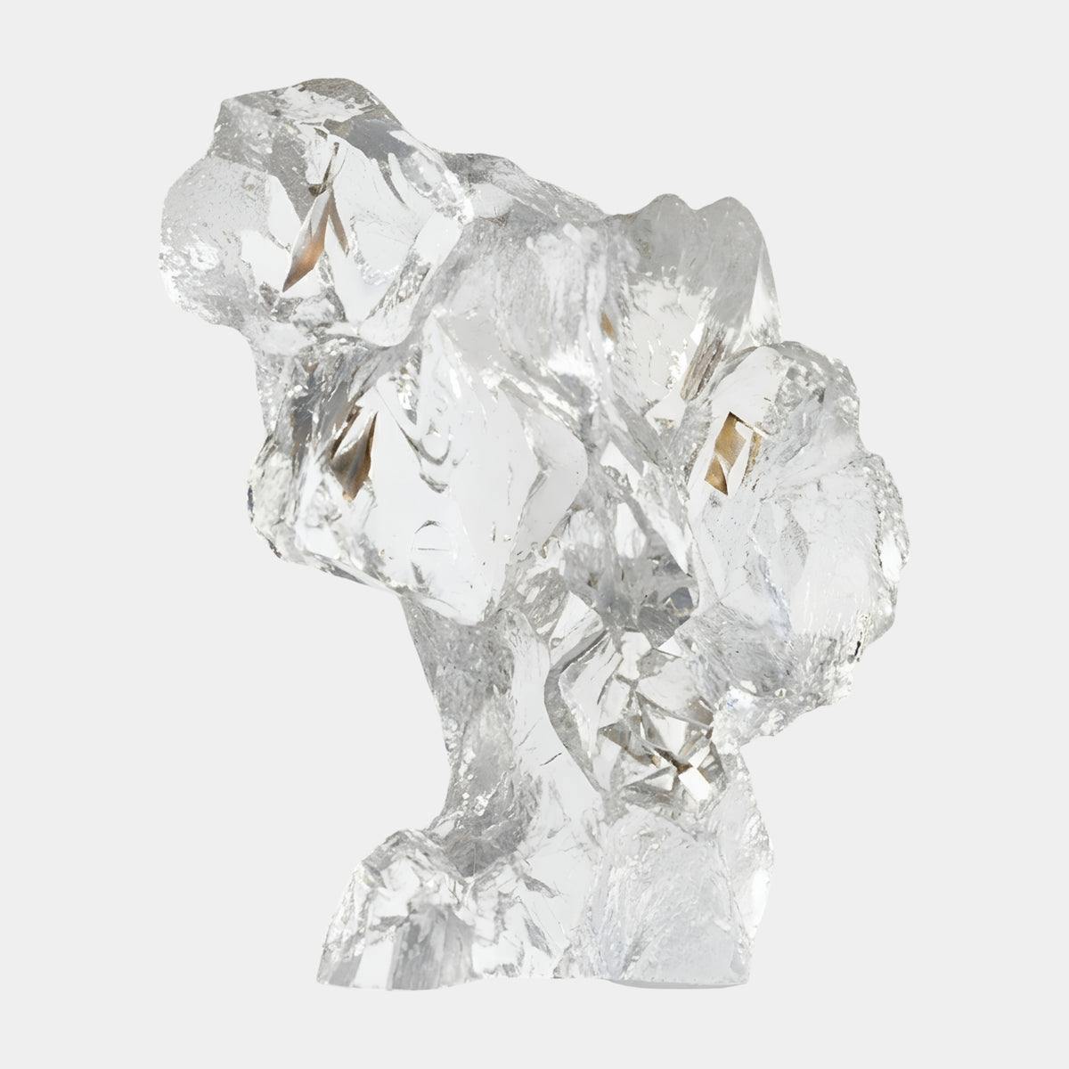 Clear Smoky Sliver Faceted Canopy Rock Resin Sculpture - 45cm