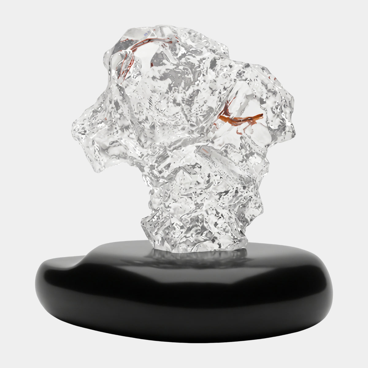 Clear Rust Thread Overhanging Crown Rock Resin Sculpture - 16cm