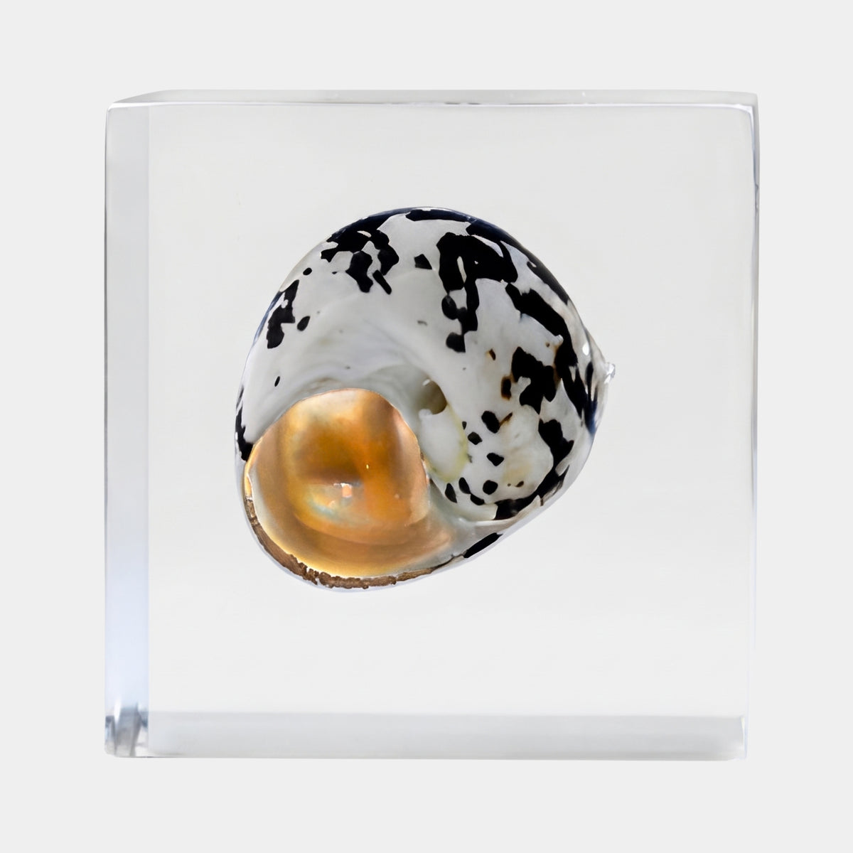 Clear Square-Edged Cast Cube Resin Sculpture - 10cm