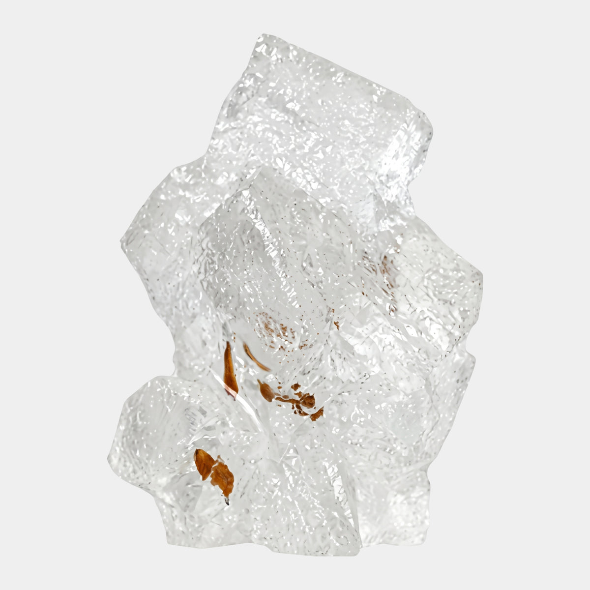 Clear Russet Flake Clustered Cube Rock Resin Sculpture - 45cm