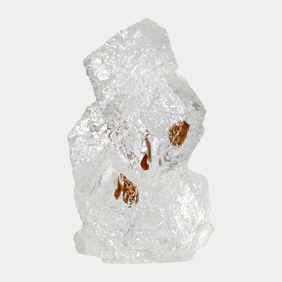 Clear Caramel Curl Pinched Tower Rock Resin Sculpture - 45cm