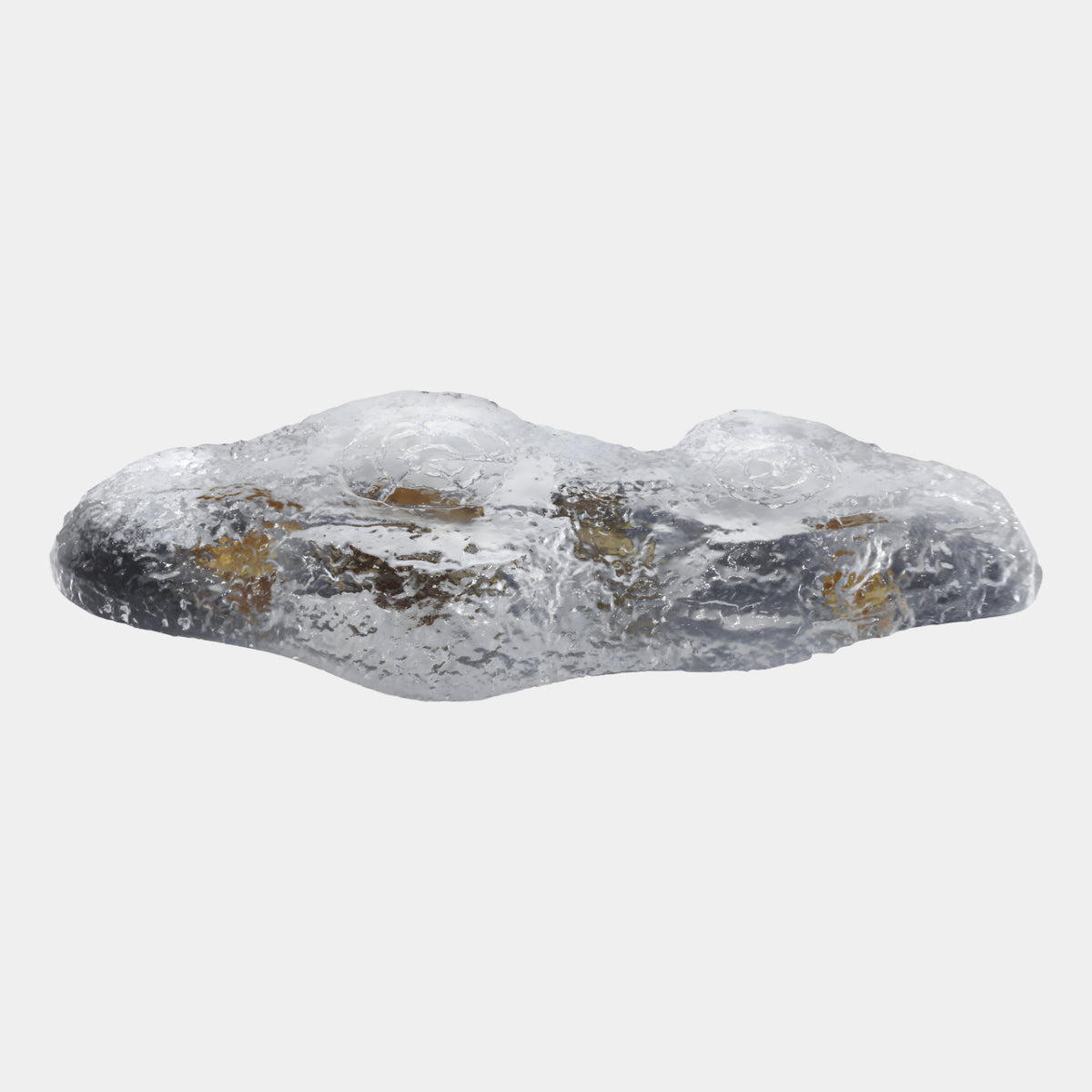 Clear Ochre Flake Twin Dome Pebble Resin Sculpture - 51cm