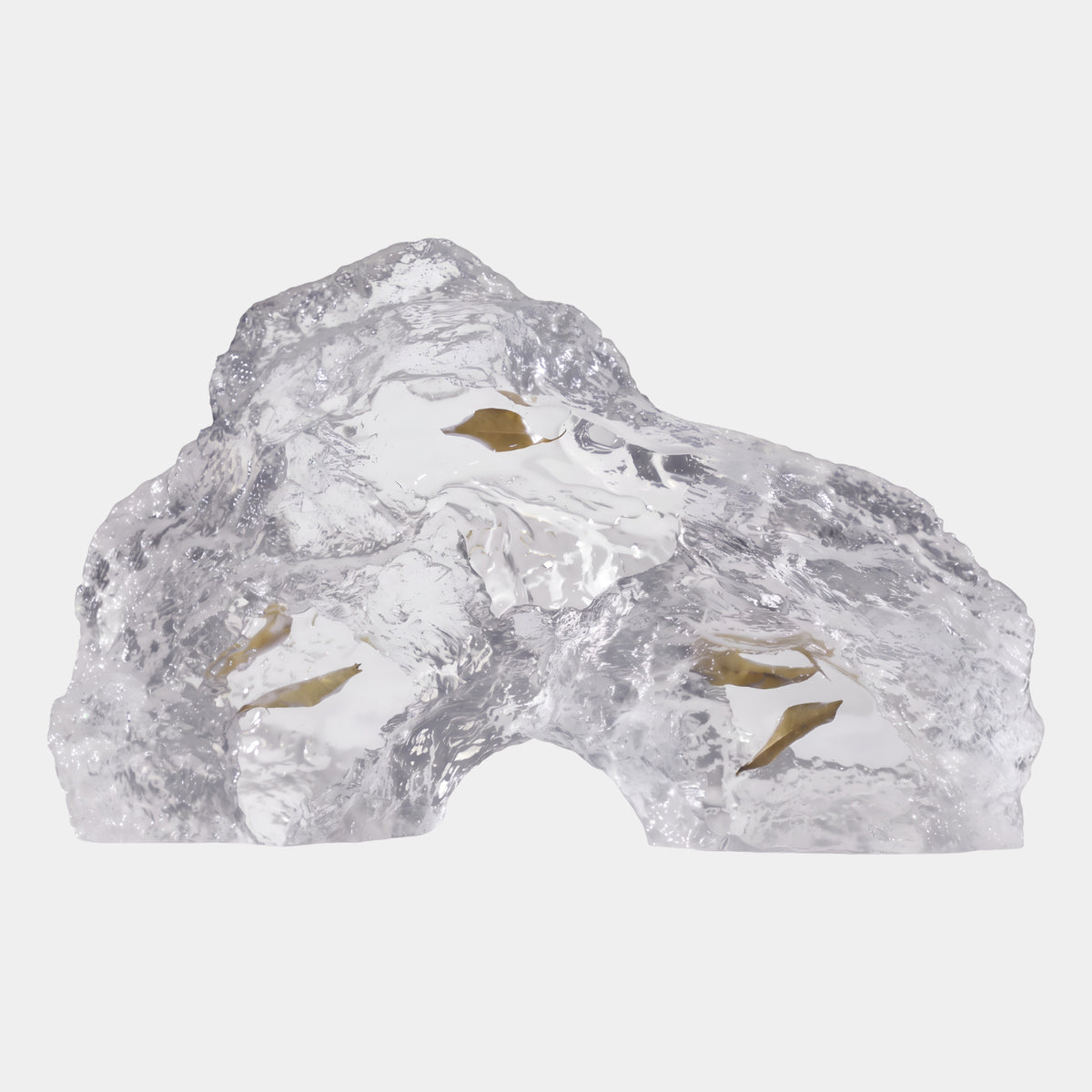 Clear Dried Leaf Humped Arch Rock Resin Sculpture - 51cm