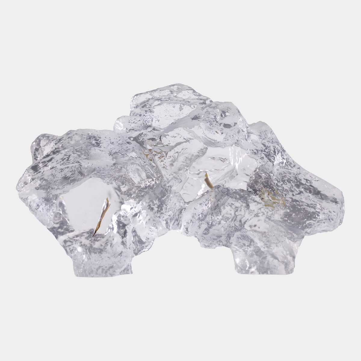 Clear Straw Sliver Clustered Bridge Rock Resin Sculpture - 51cm