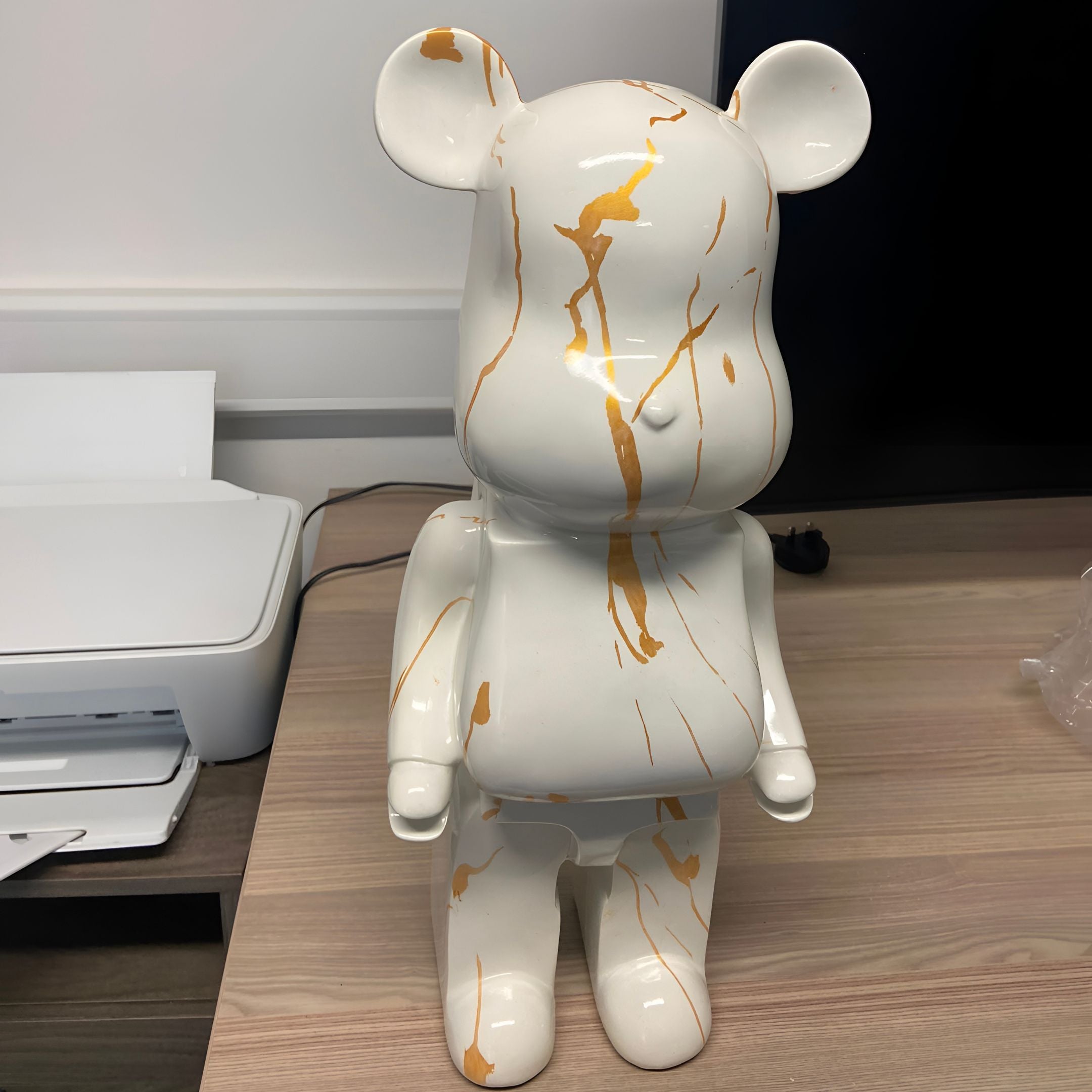 Golden Luster Bear Sculpture - 50cm (Ex-Display, Near Flawless)