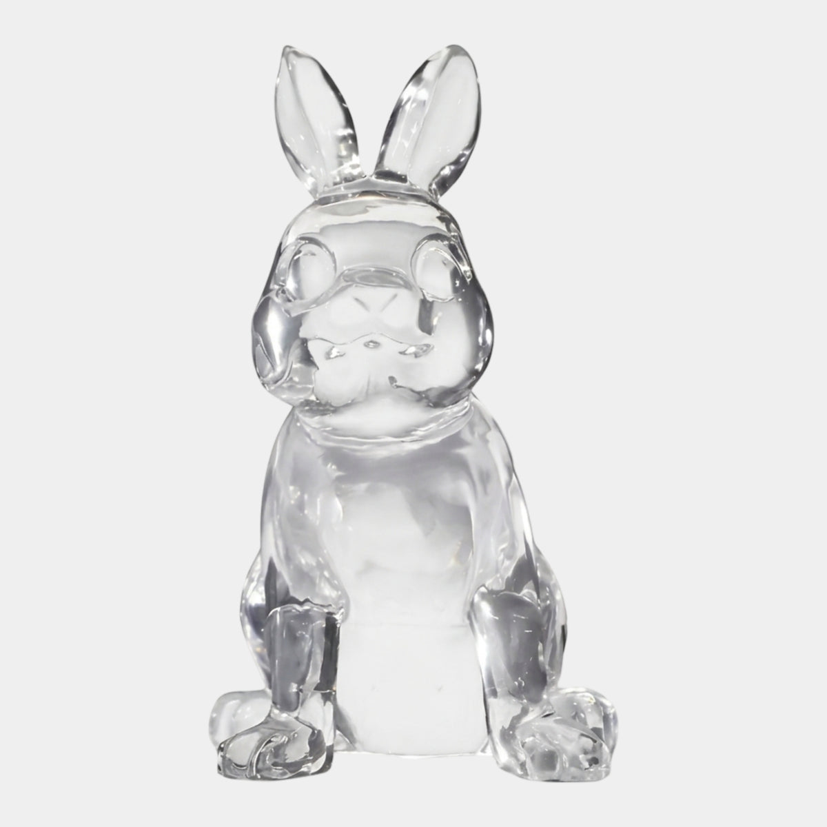 Clear Rabbit with Forepaws Planted Resin Sculpture - 49cm