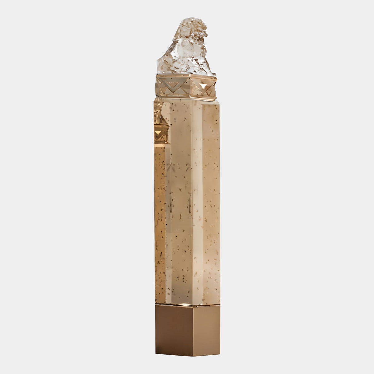 Champagne Lion Column on a Steel Foot - 160cm