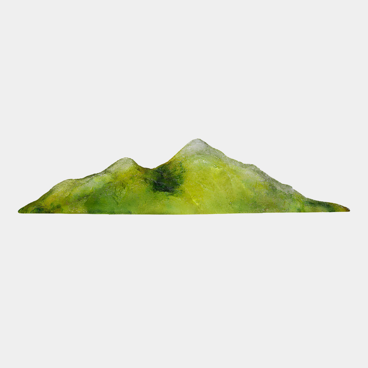 Green & Yellow Twin Peak Mountain Range Resin Sculpture - 201cm