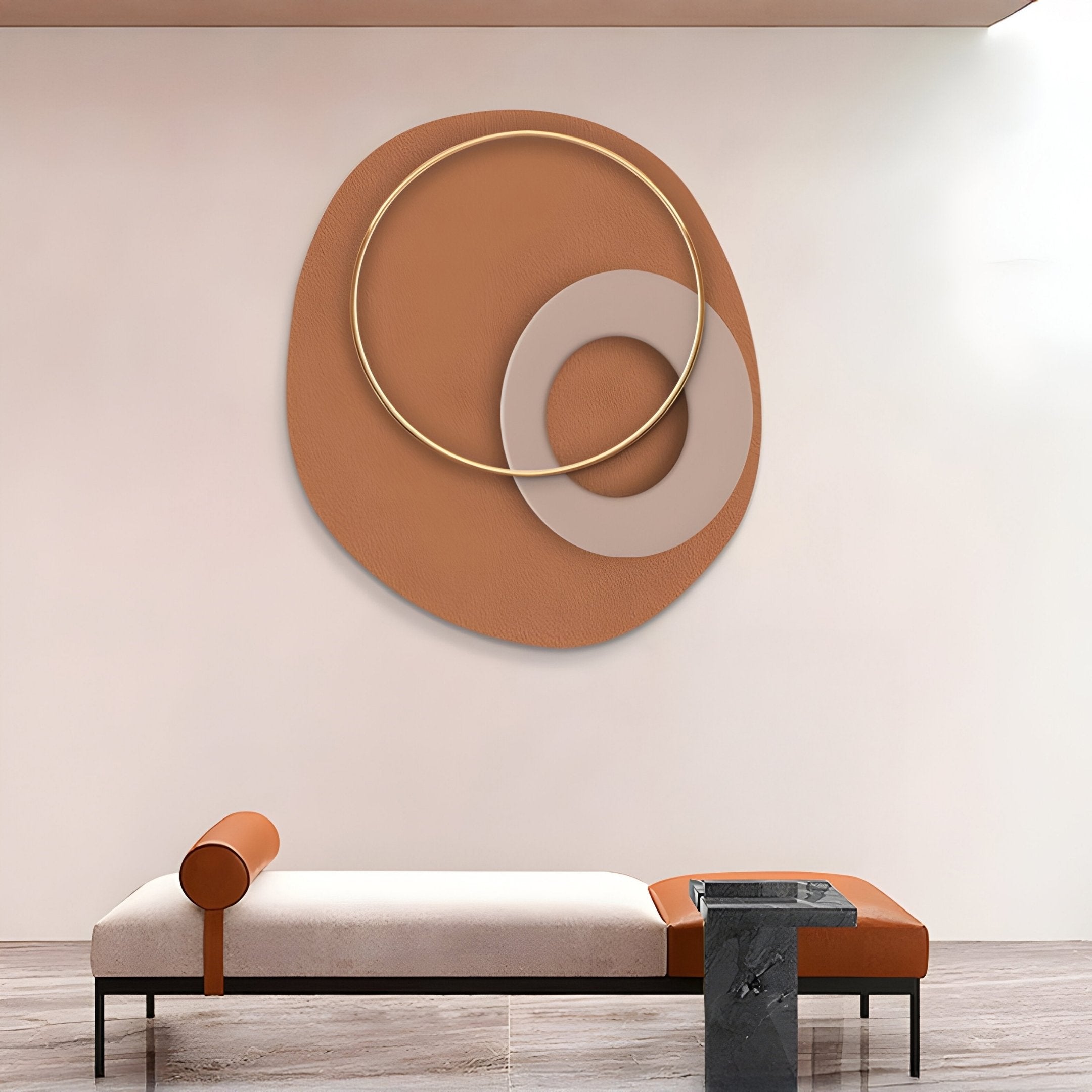 Orbien Terracotta & Gold Ring Sandstone Mural Wall Art