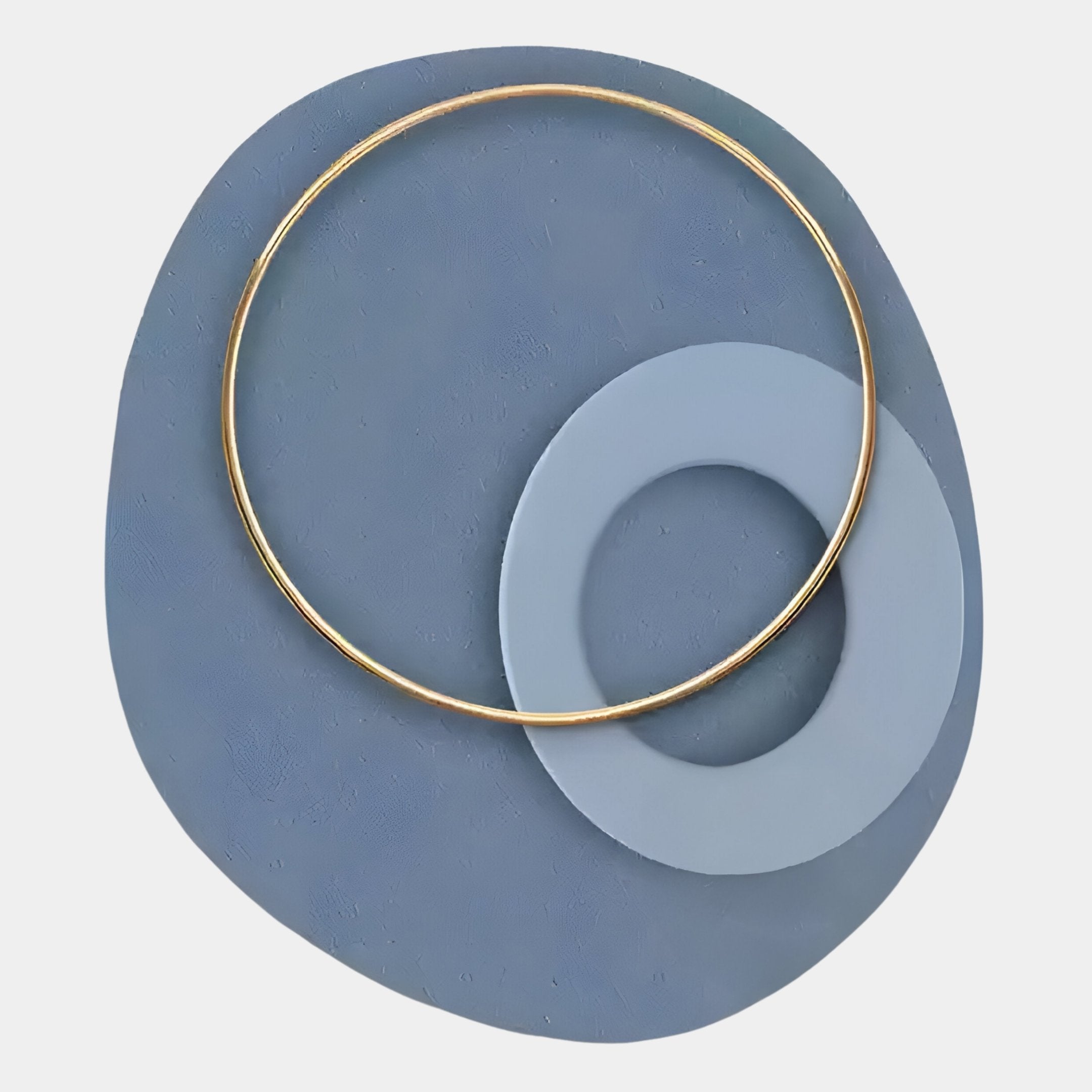 Orbien Slate Blue & Gold Ring Sandstone Mural Wall Art