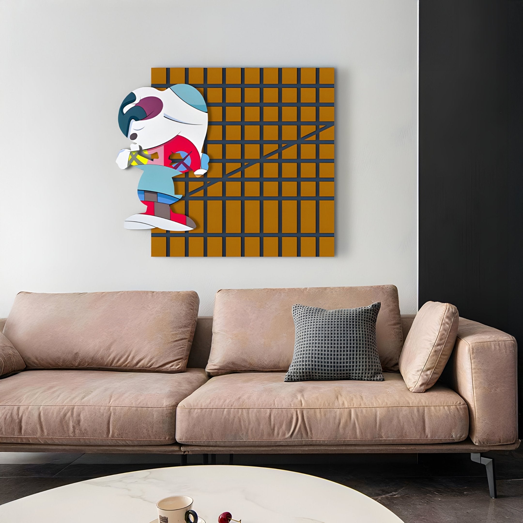 Snoopy Gridz Cyan Walker Amber 3D Wall Art