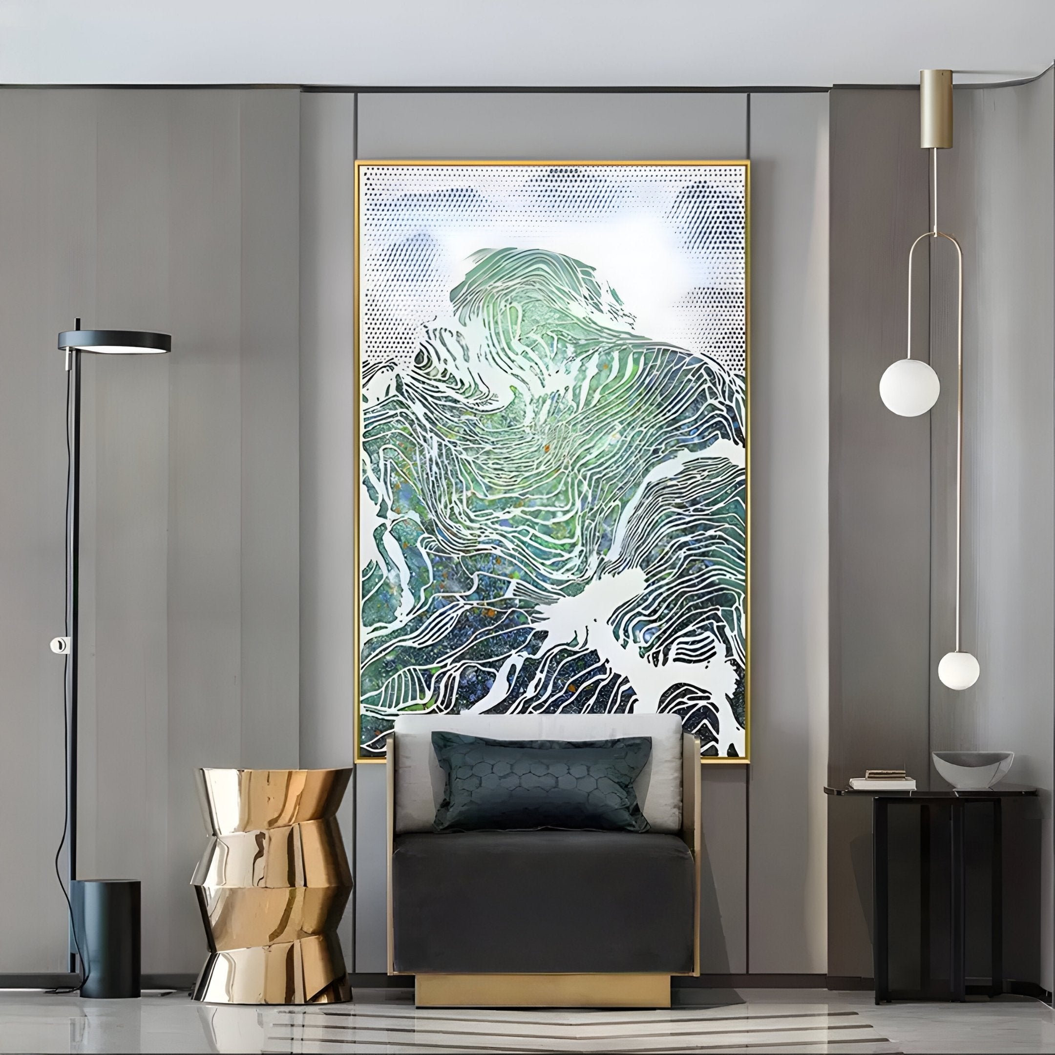 Ravara Crestflow Carved Hand-Painted 3D Wall Art