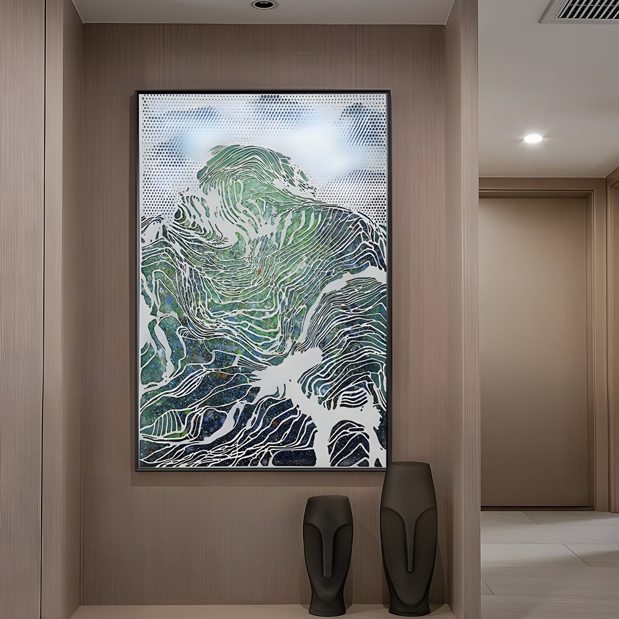Ravara Crestflow Carved Hand-Painted 3D Wall Art