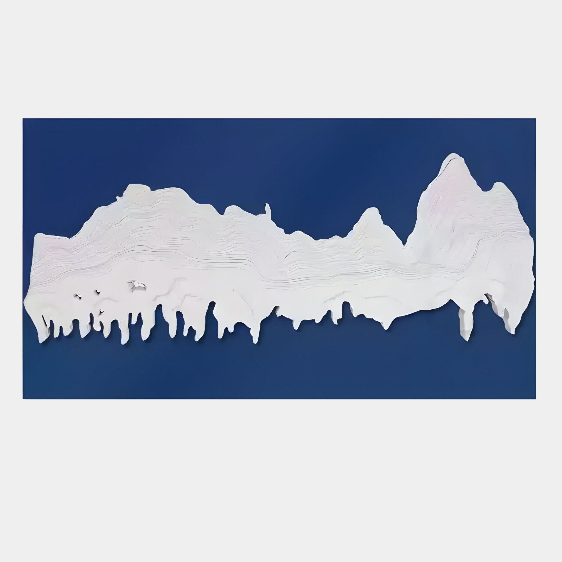 Riftline Panorama Blue Wood Carving 3D Wall Art