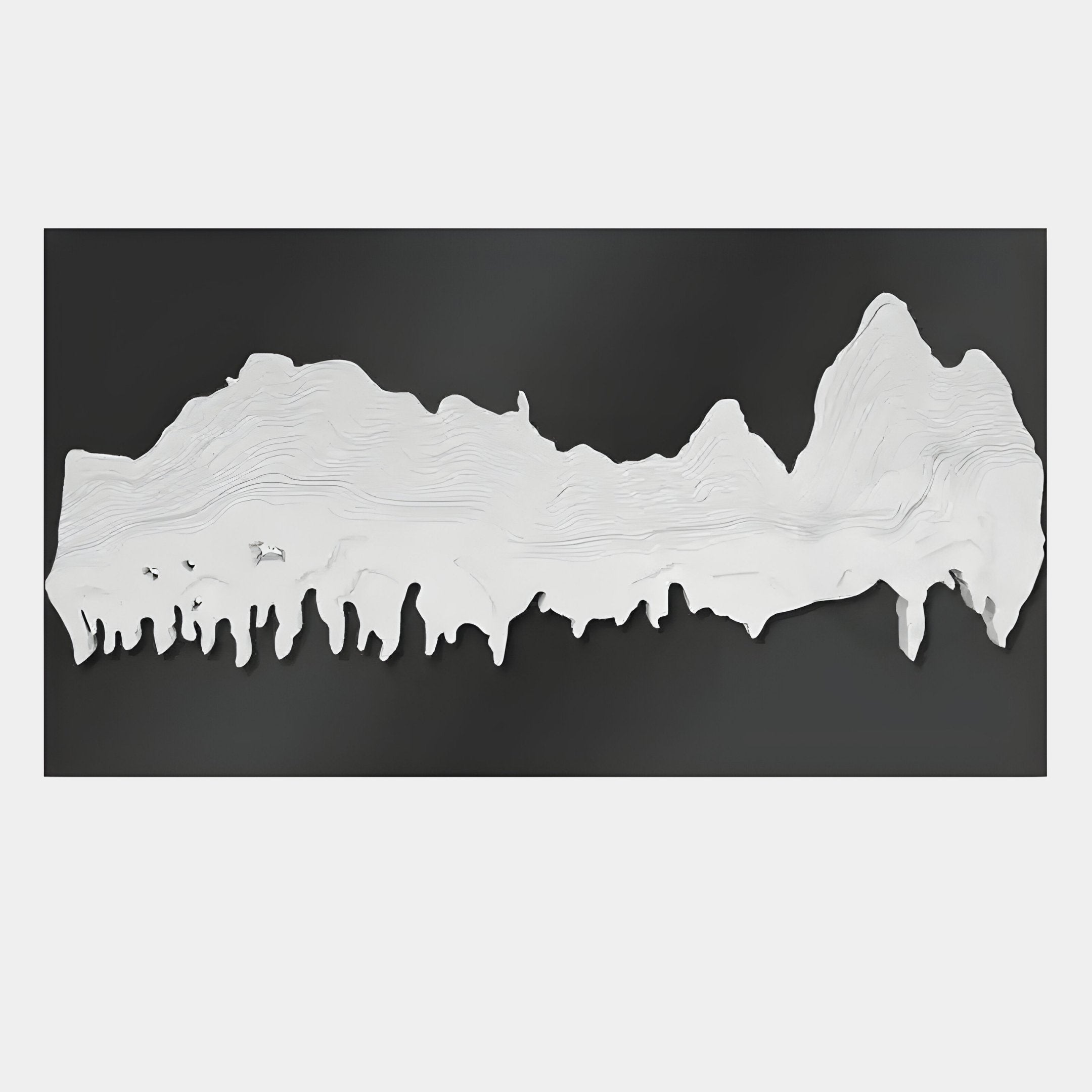 Riftline Panorama Charcoal Wood Carving 3D Wall Art