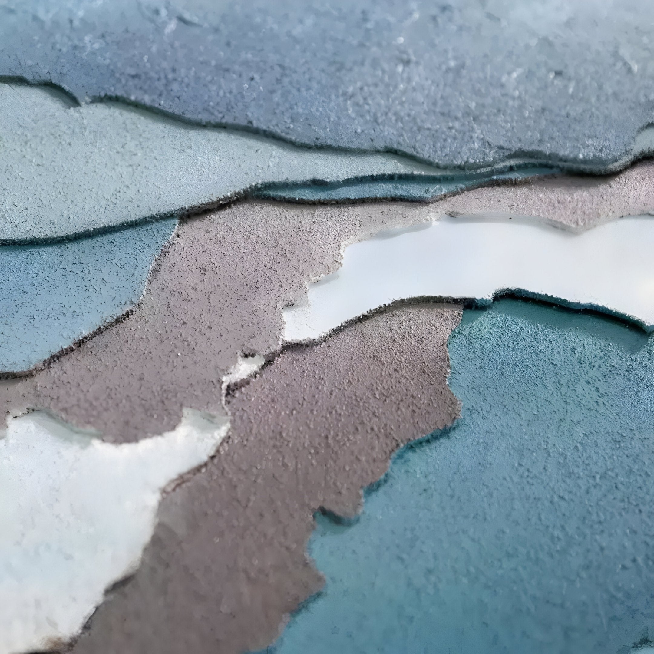 Skymelt Blue Hand-Painted Sandstone 3D Wall Art