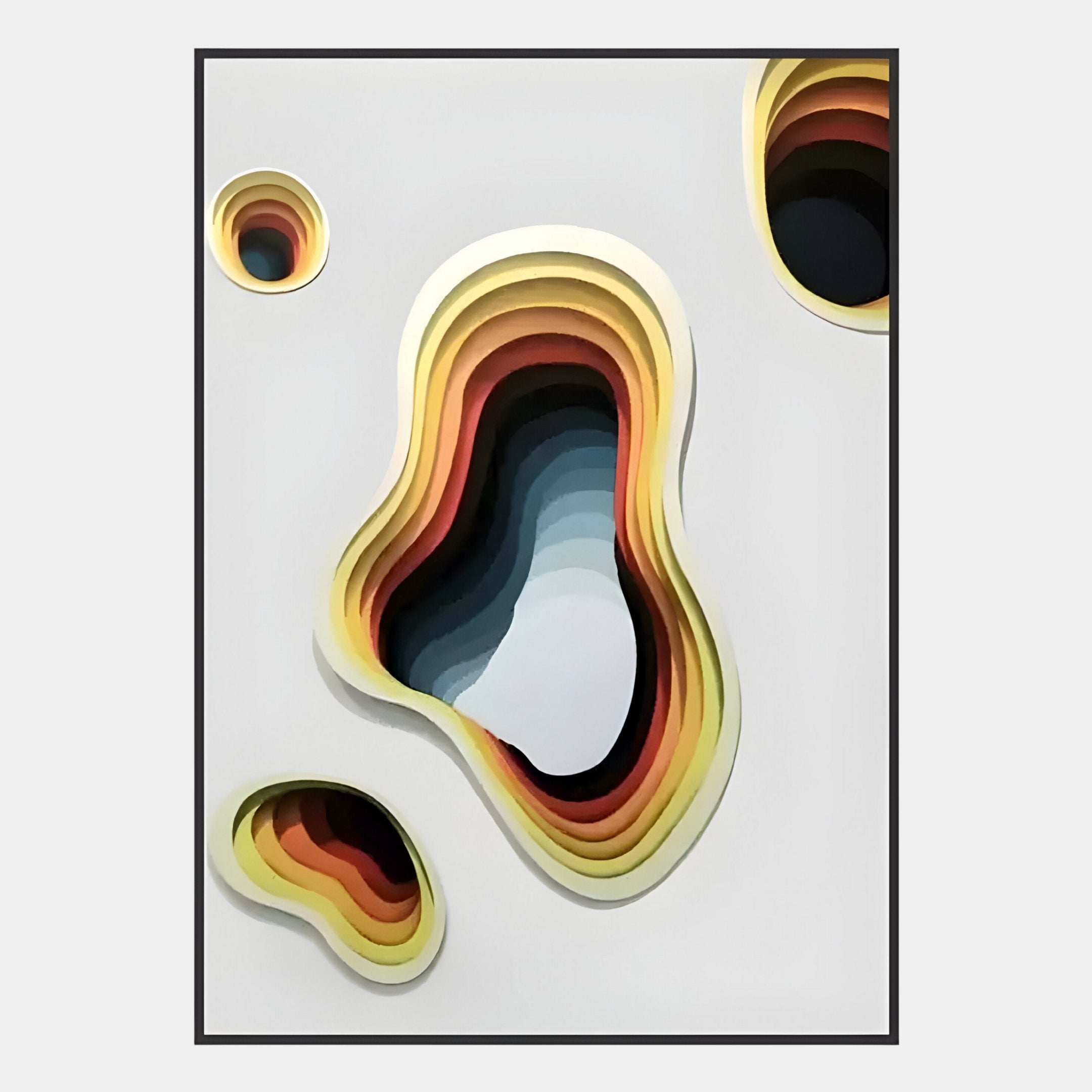 Cratera Yellow & Amber Wood Carving 3D Wall Art