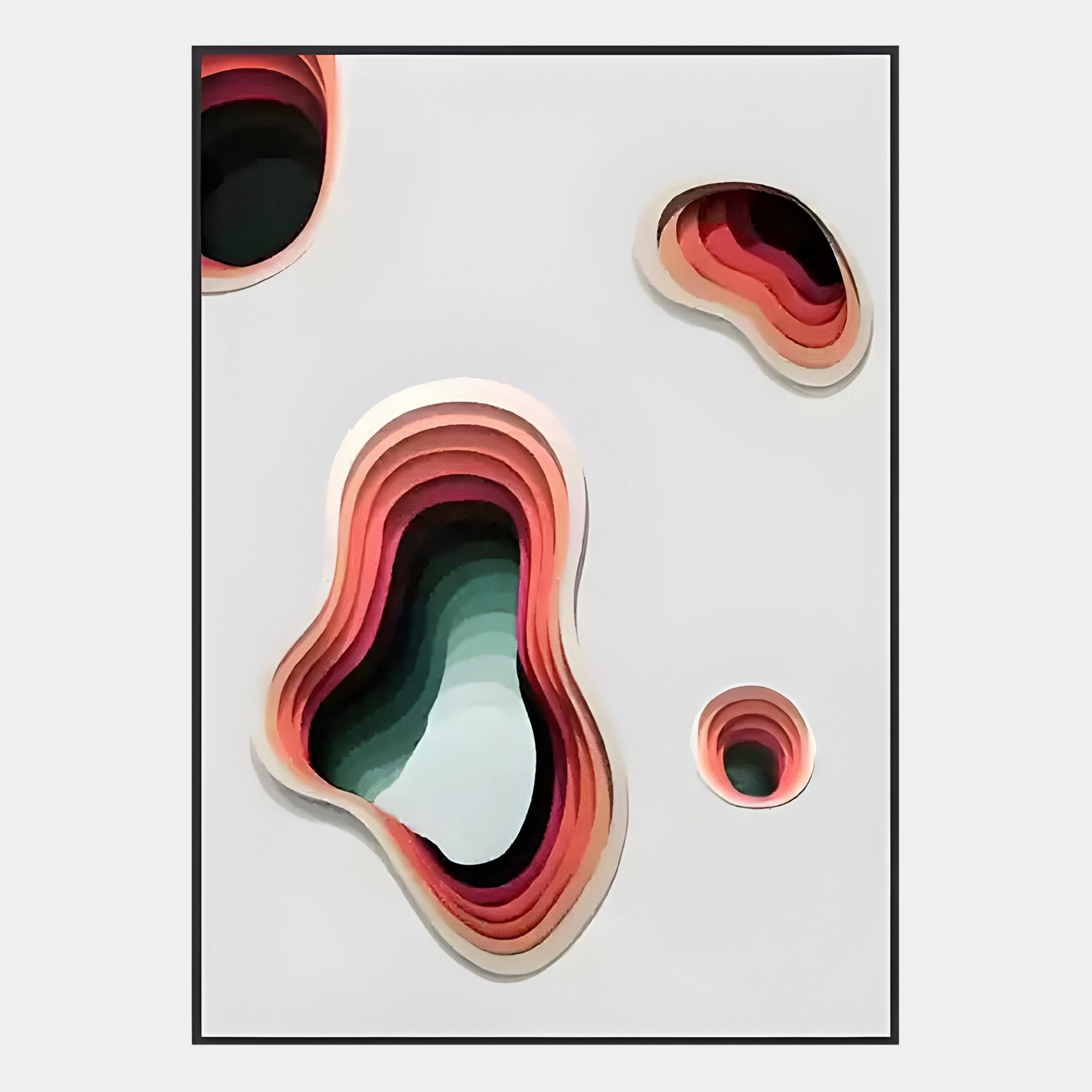 Cratera Rose & Teal Wood Carving 3D Wall Art