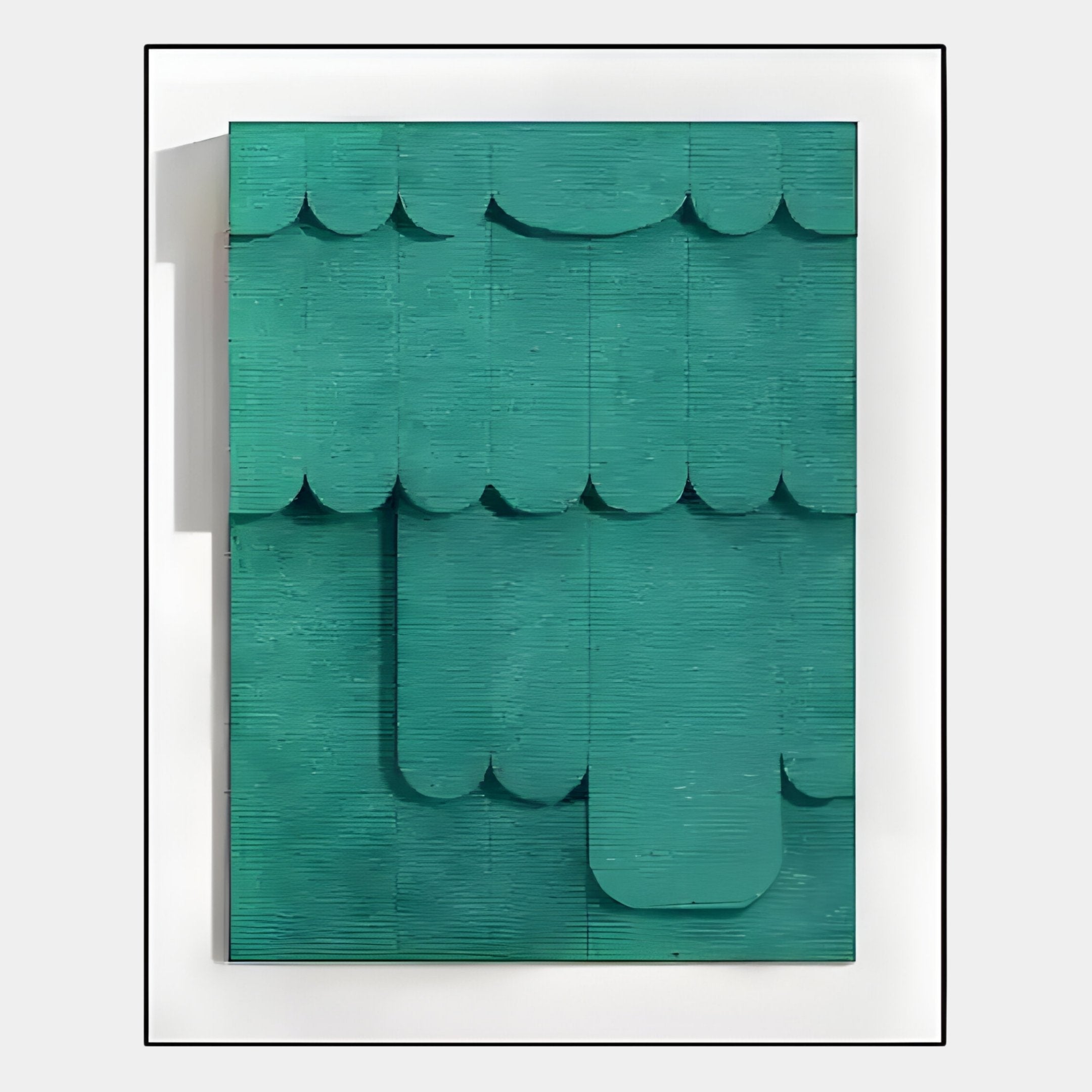 Cascala Teal Layered Wood Carving 3D Wall Art