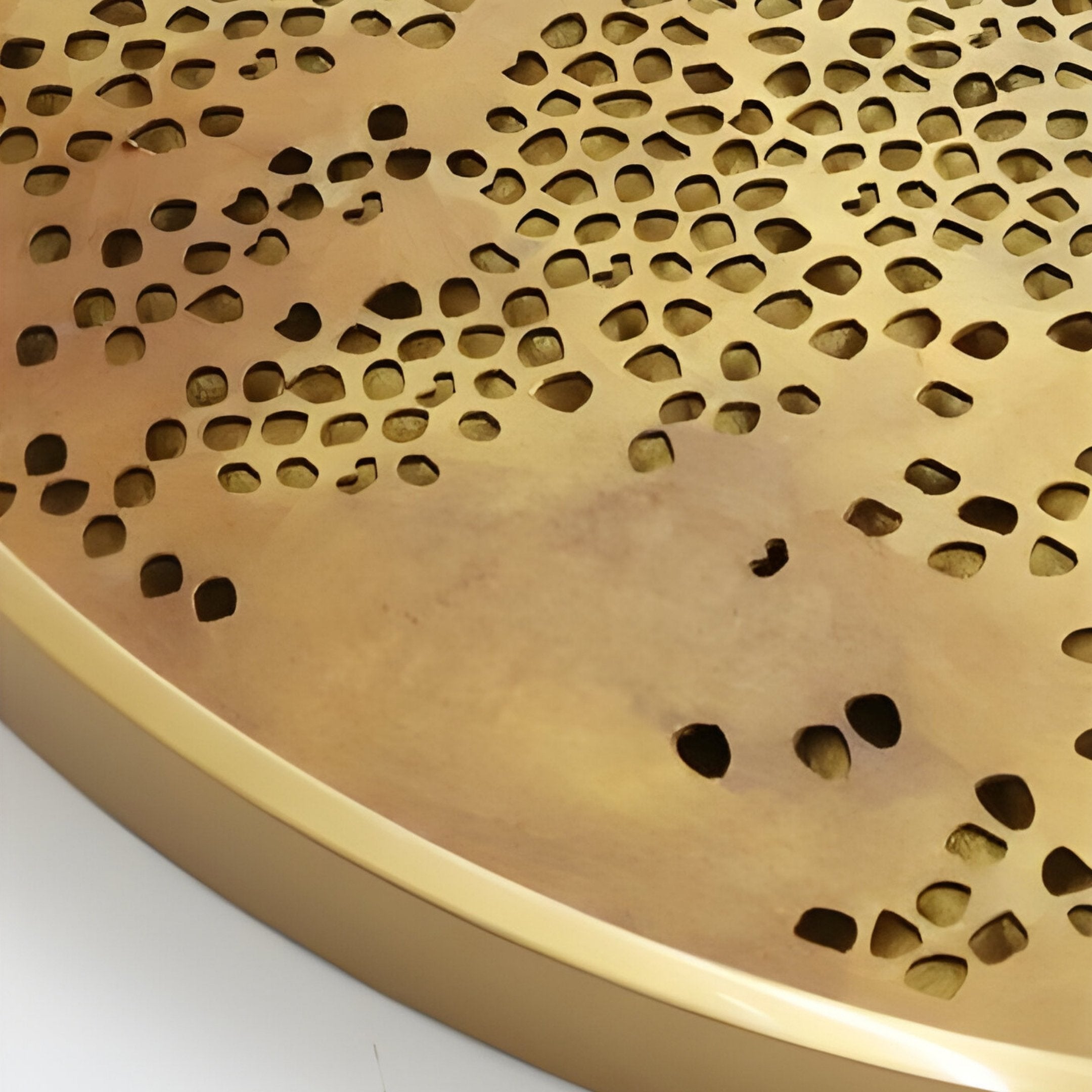 Meliora Golden Honeycomb Round Textured 3D Wall Art