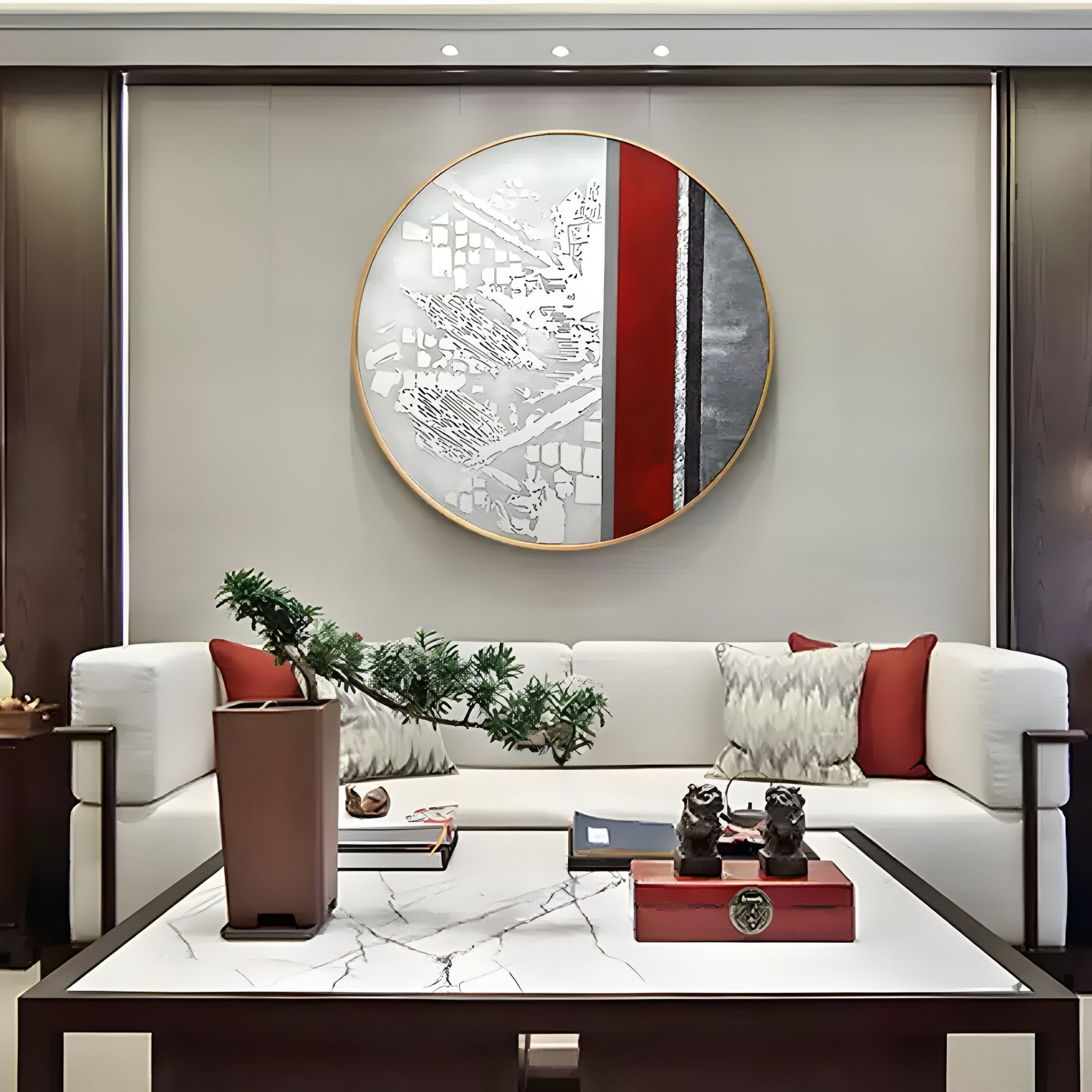 Orizon Urban Trace Round 3D Carving Wall Art