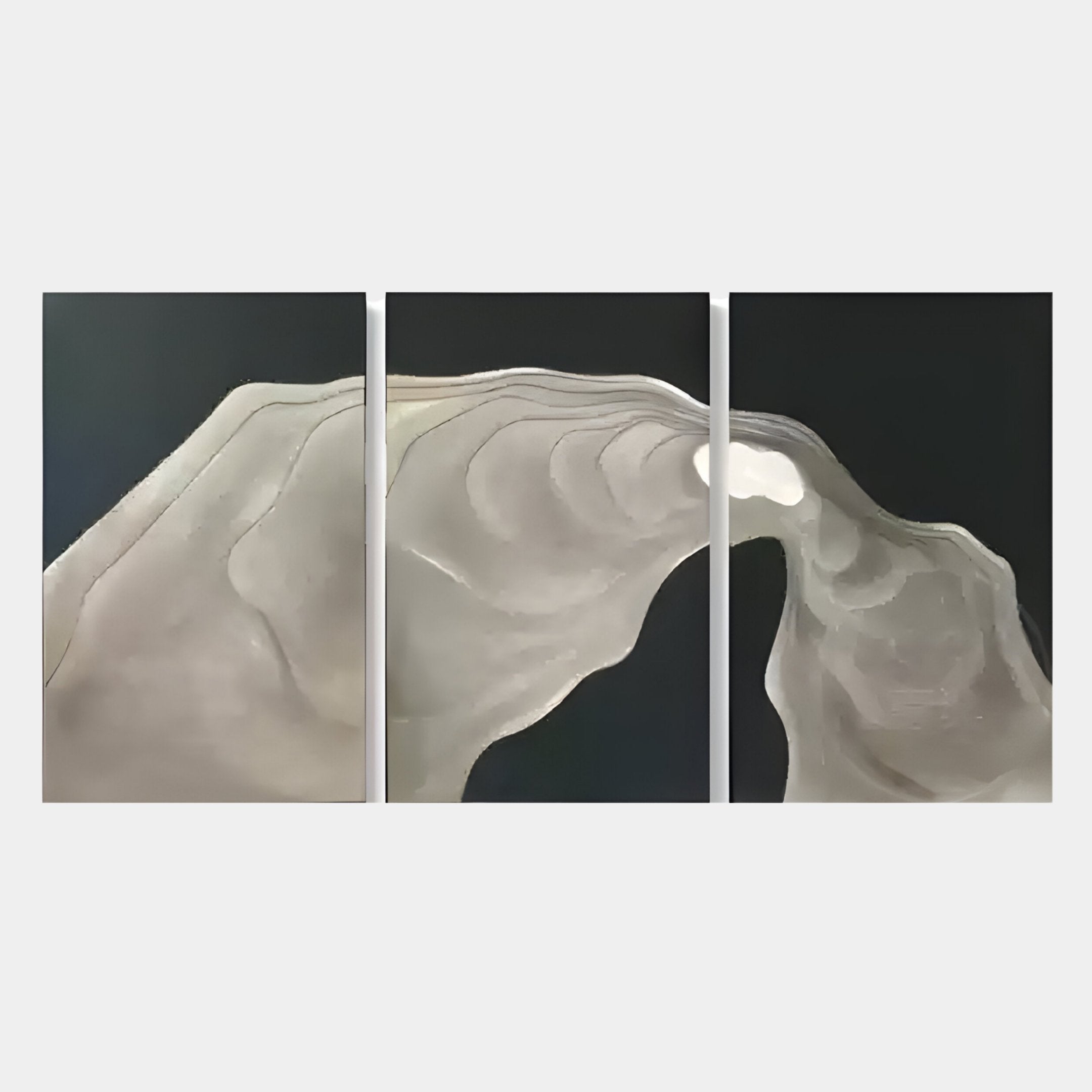 Alvarae 3-Panel Flowform Wood Carving 3D Wall Art