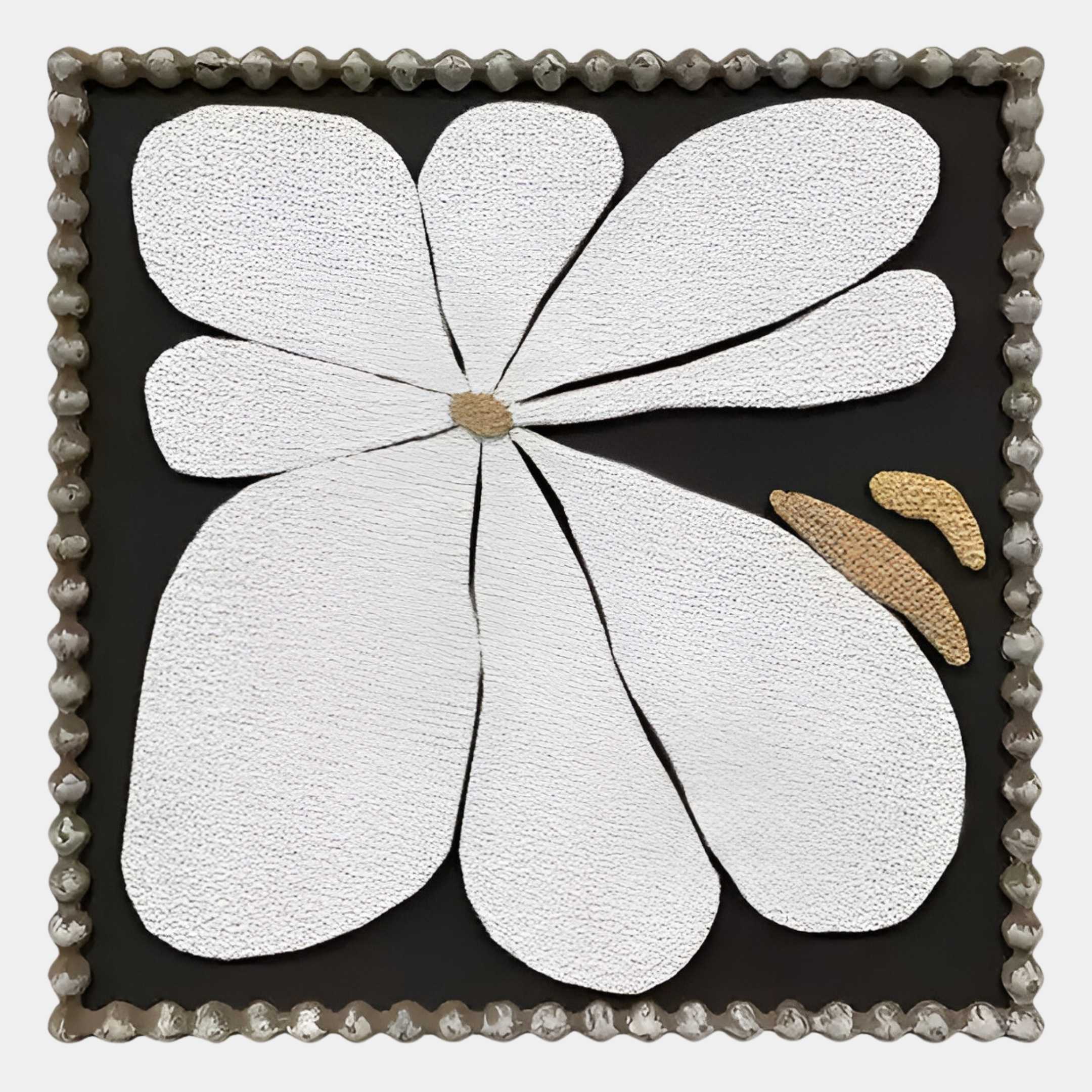 Petala Black & White Bloom Wood Relief 3D Wall Art