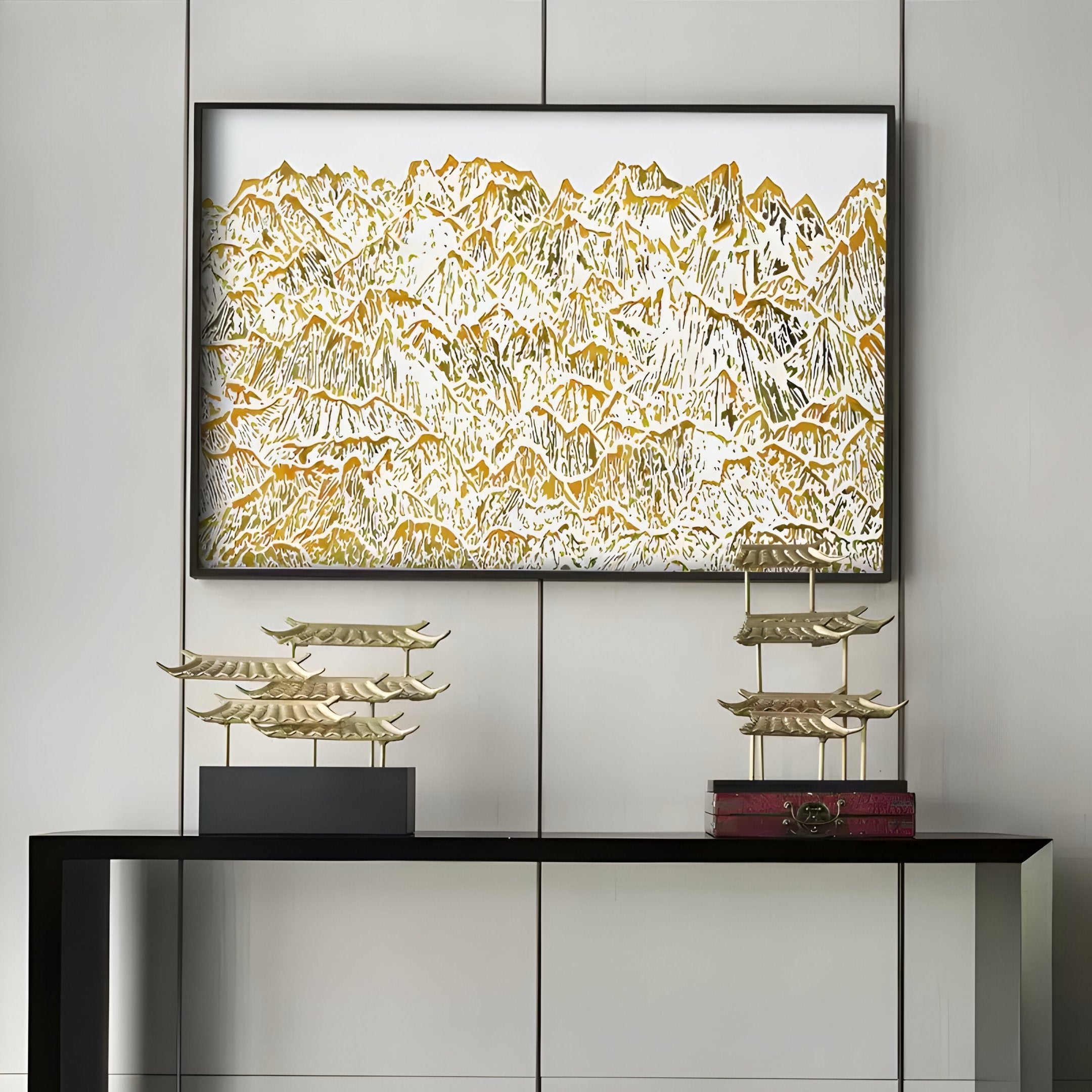 Orivetta Golden Ridge Relief 3D Wall Art