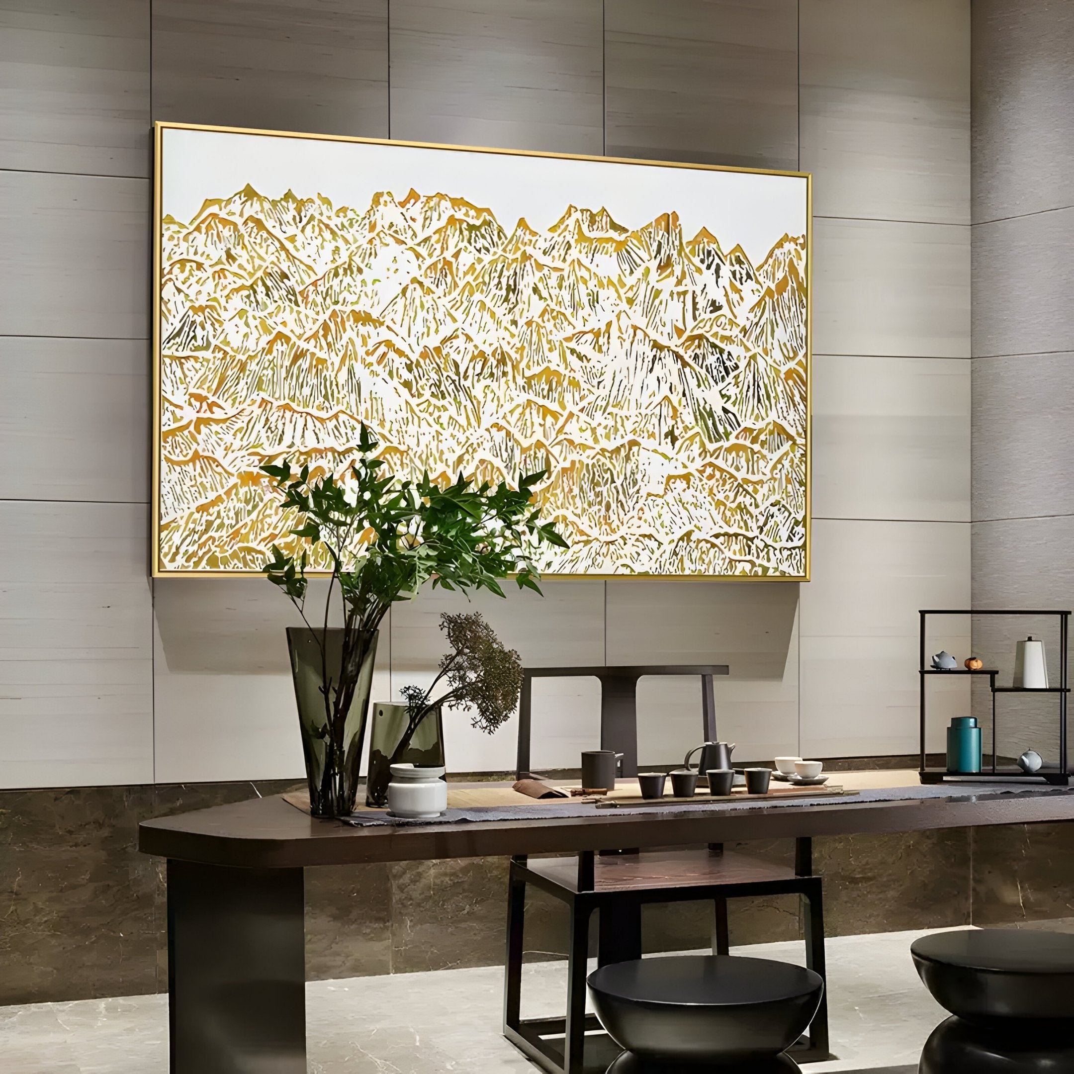 Orivetta Golden Ridge Relief 3D Wall Art