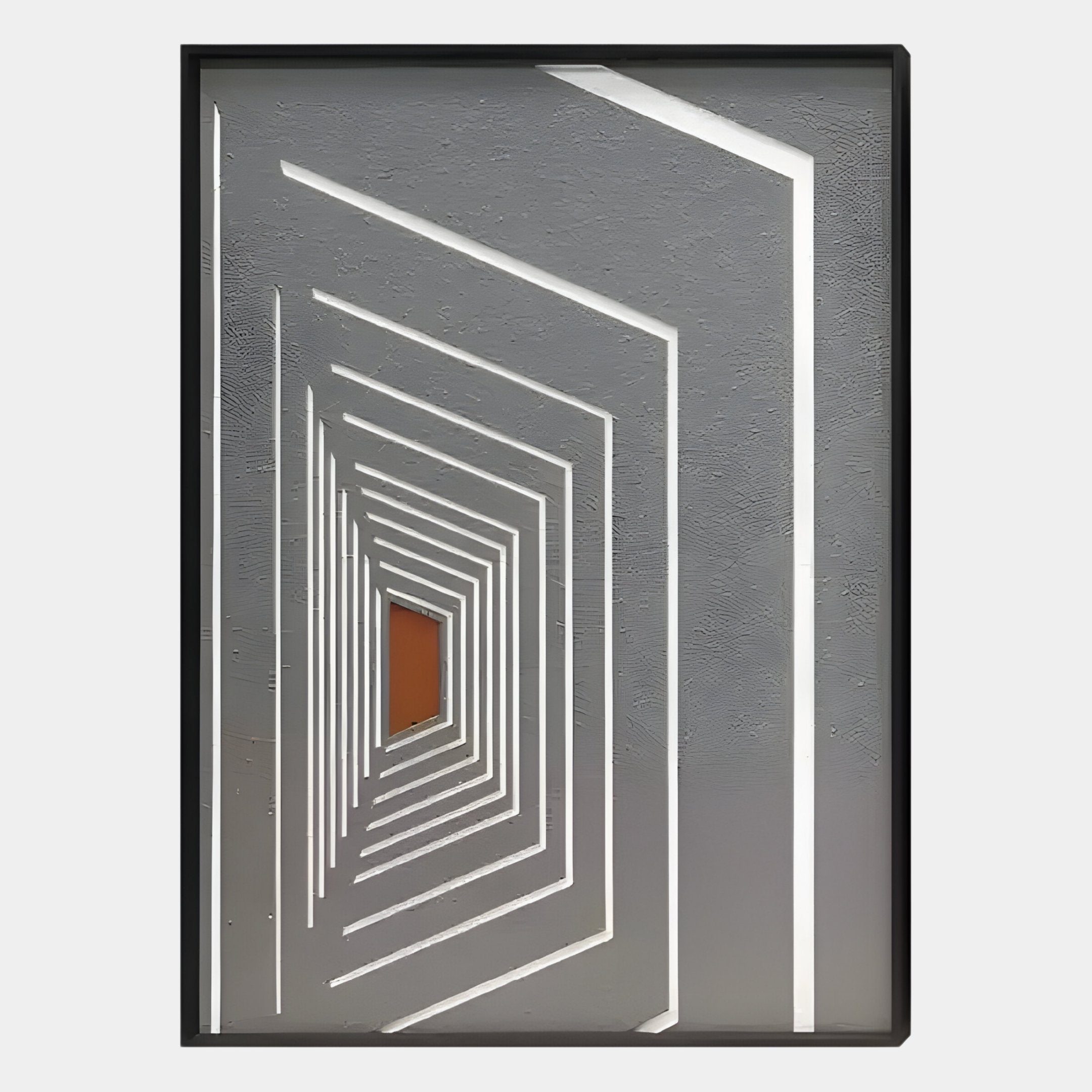 Kairo Linear Depth Grey 3D Carving Wall Art