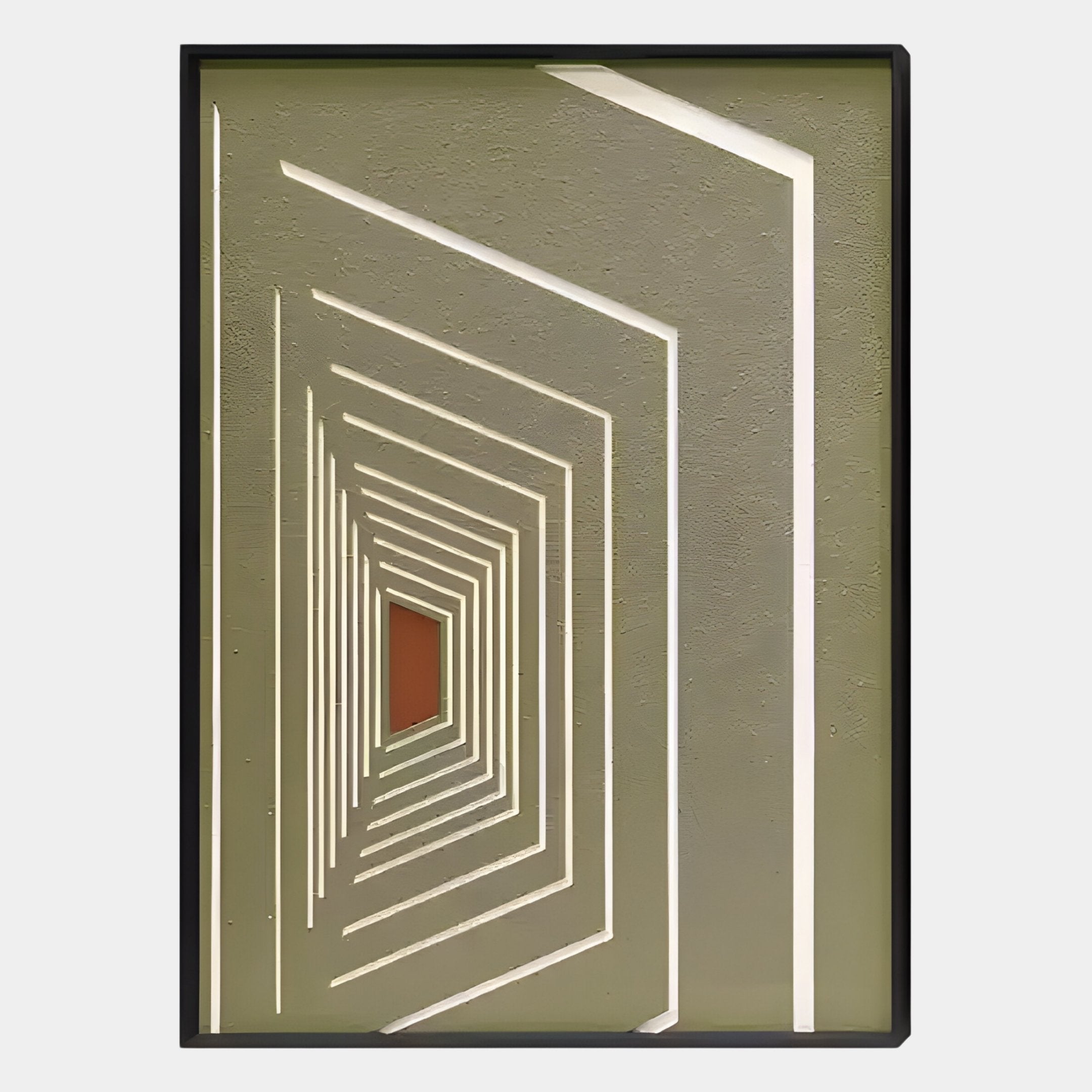 Kairo Linear Depth Olive 3D Carving Wall Art