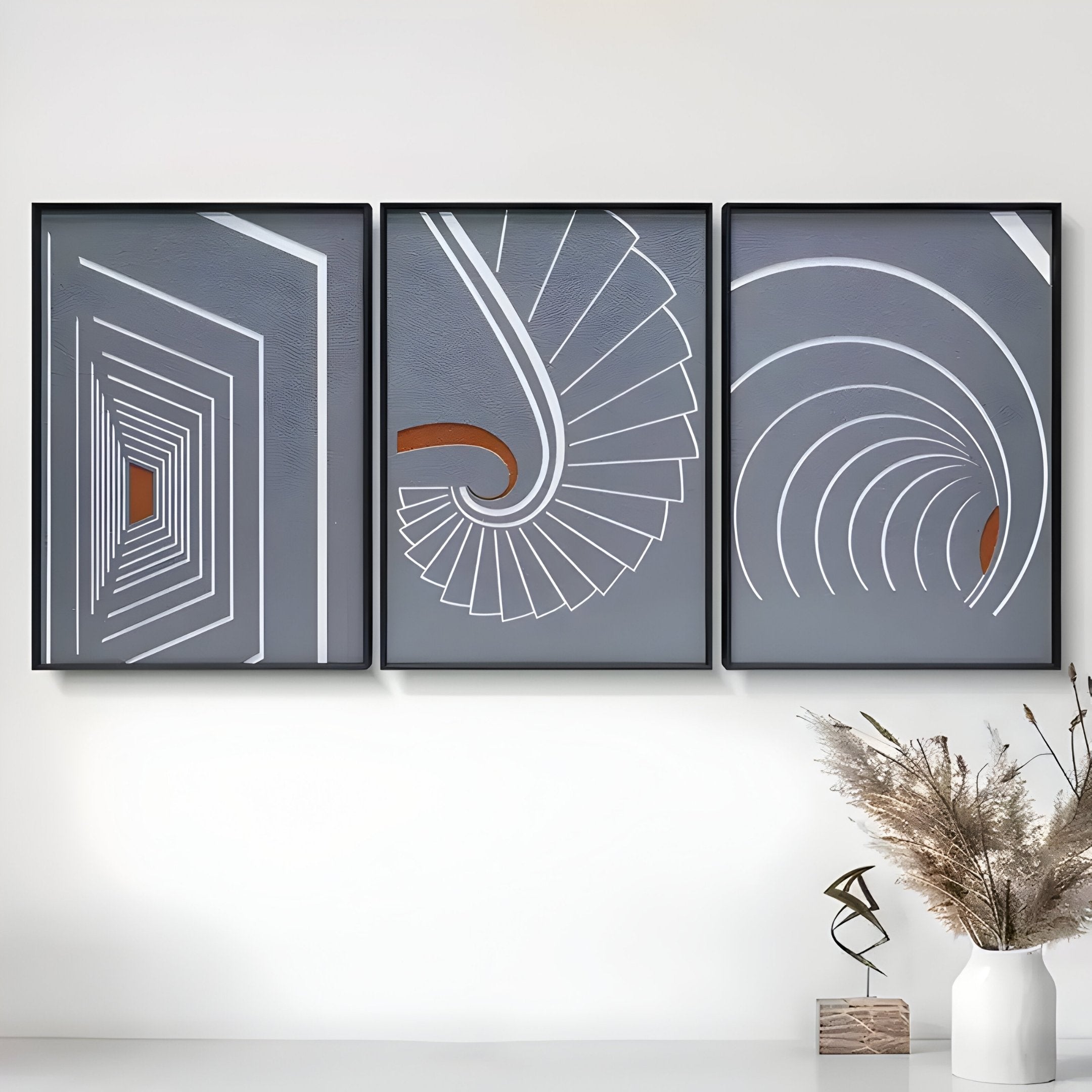 Kairo Linear Depth Slate 3D Carving Wall Art