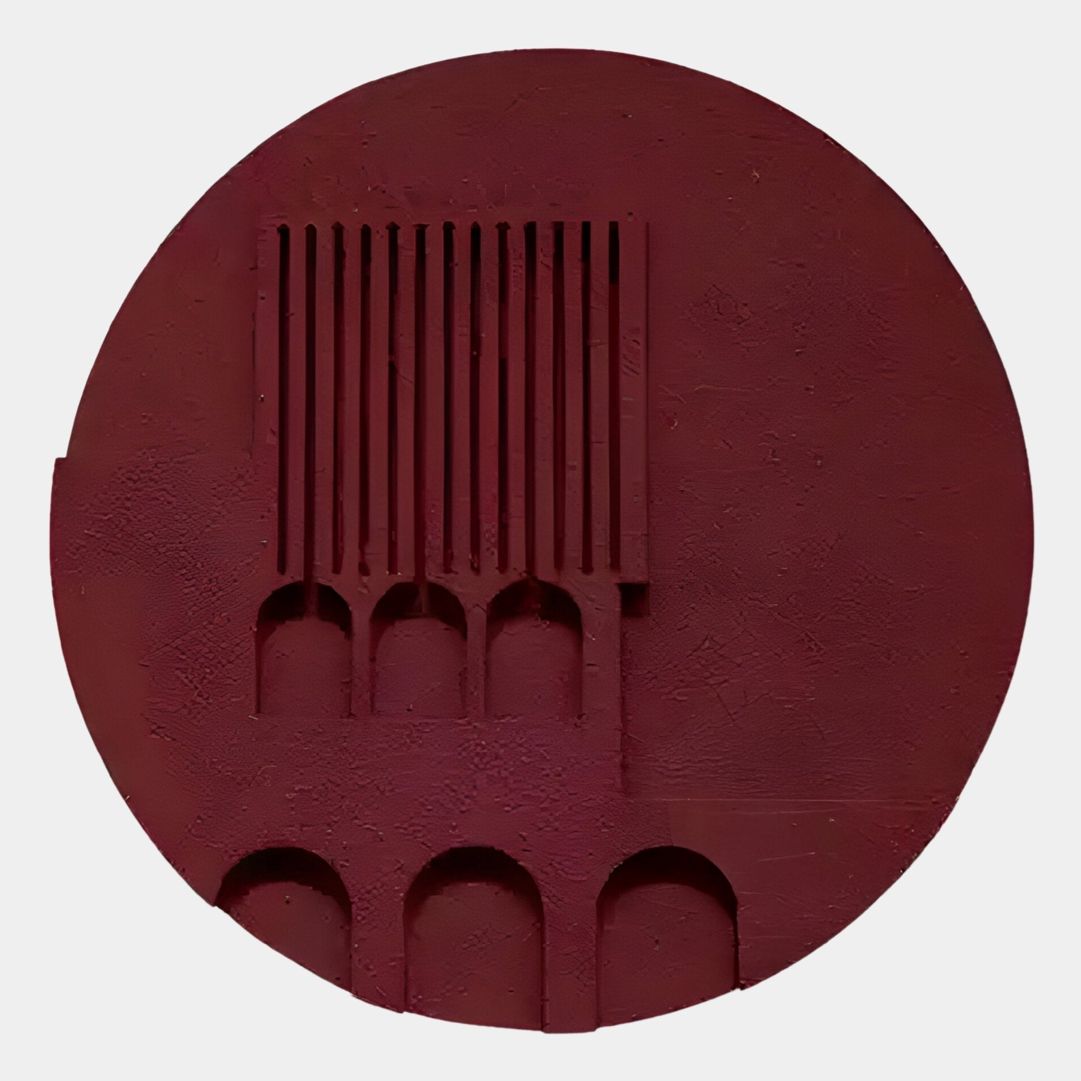 Arcuza Burgundy I Wood Carving Sandstone 3D Wall Art