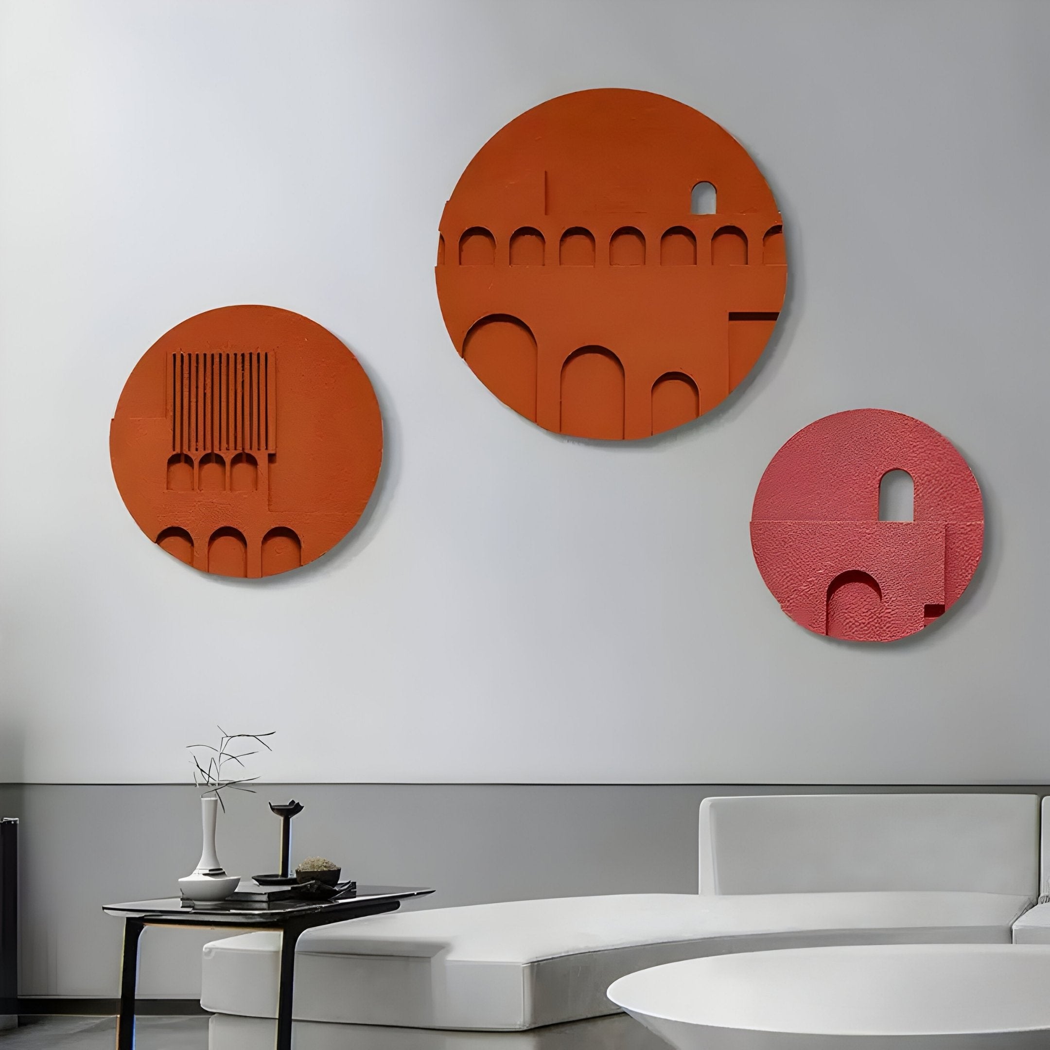 Arcuza Terracotta II Wood Carving Sandstone 3D Wall Art