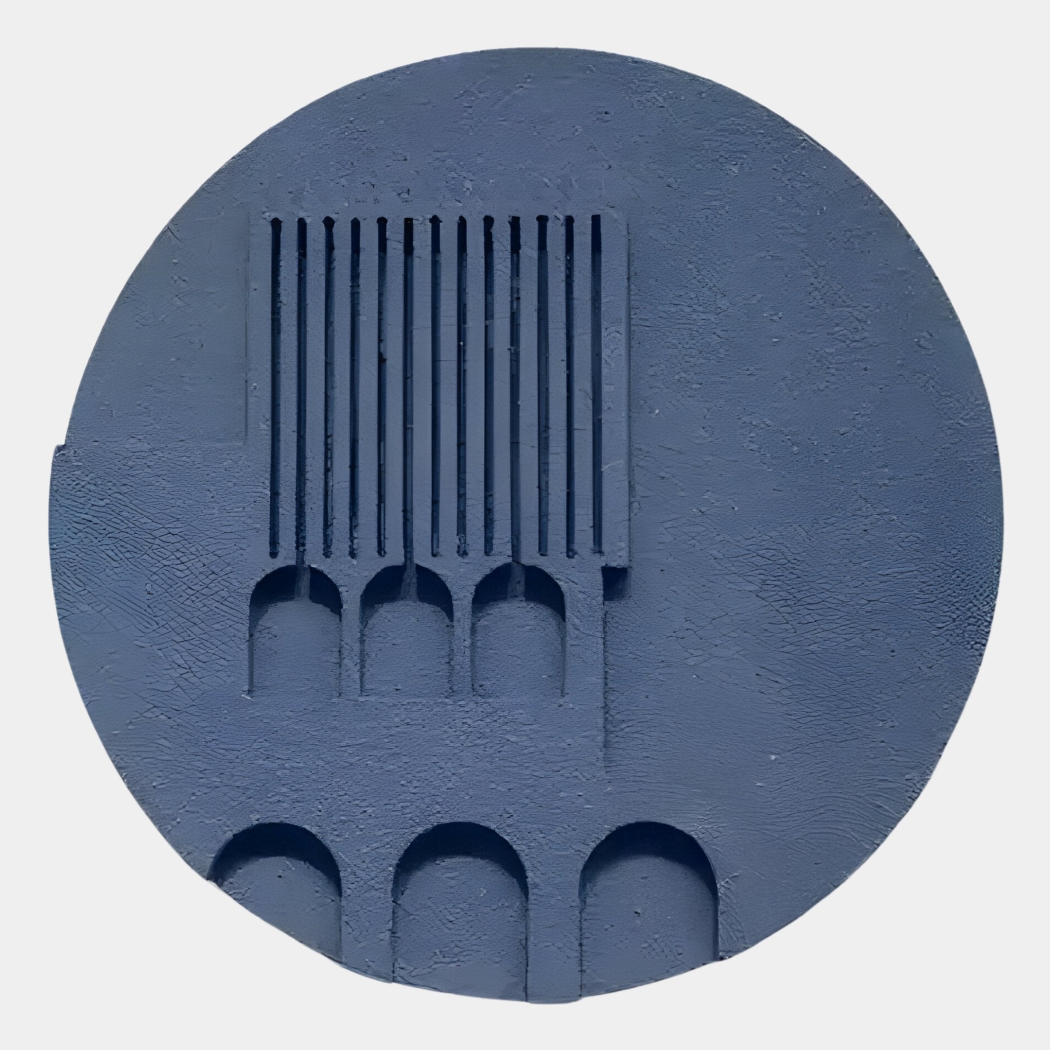 Arcuza Blue I Wood Carving Sandstone 3D Wall Art