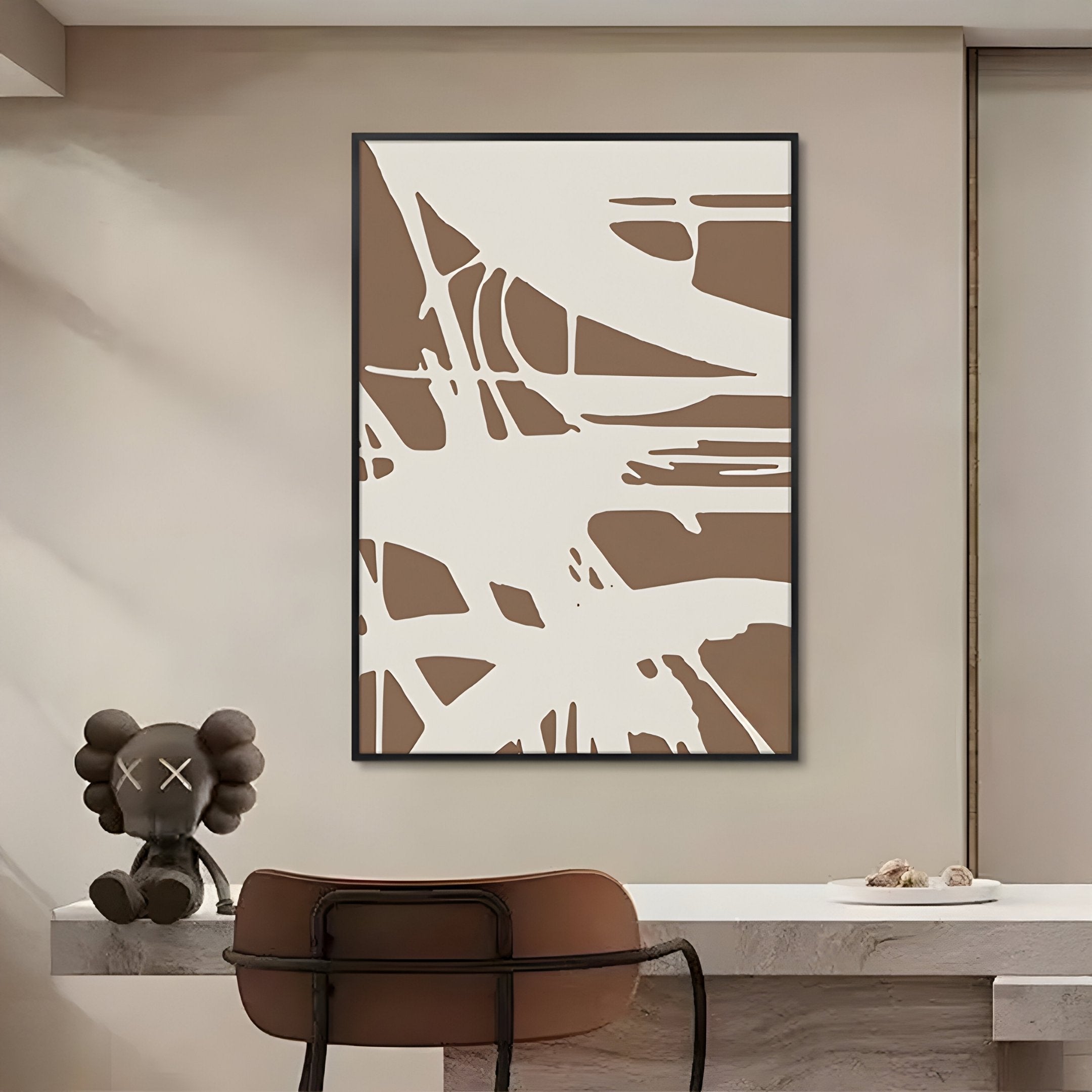 Deralin Mocha Trace Abstract 3D Carving Wall Art