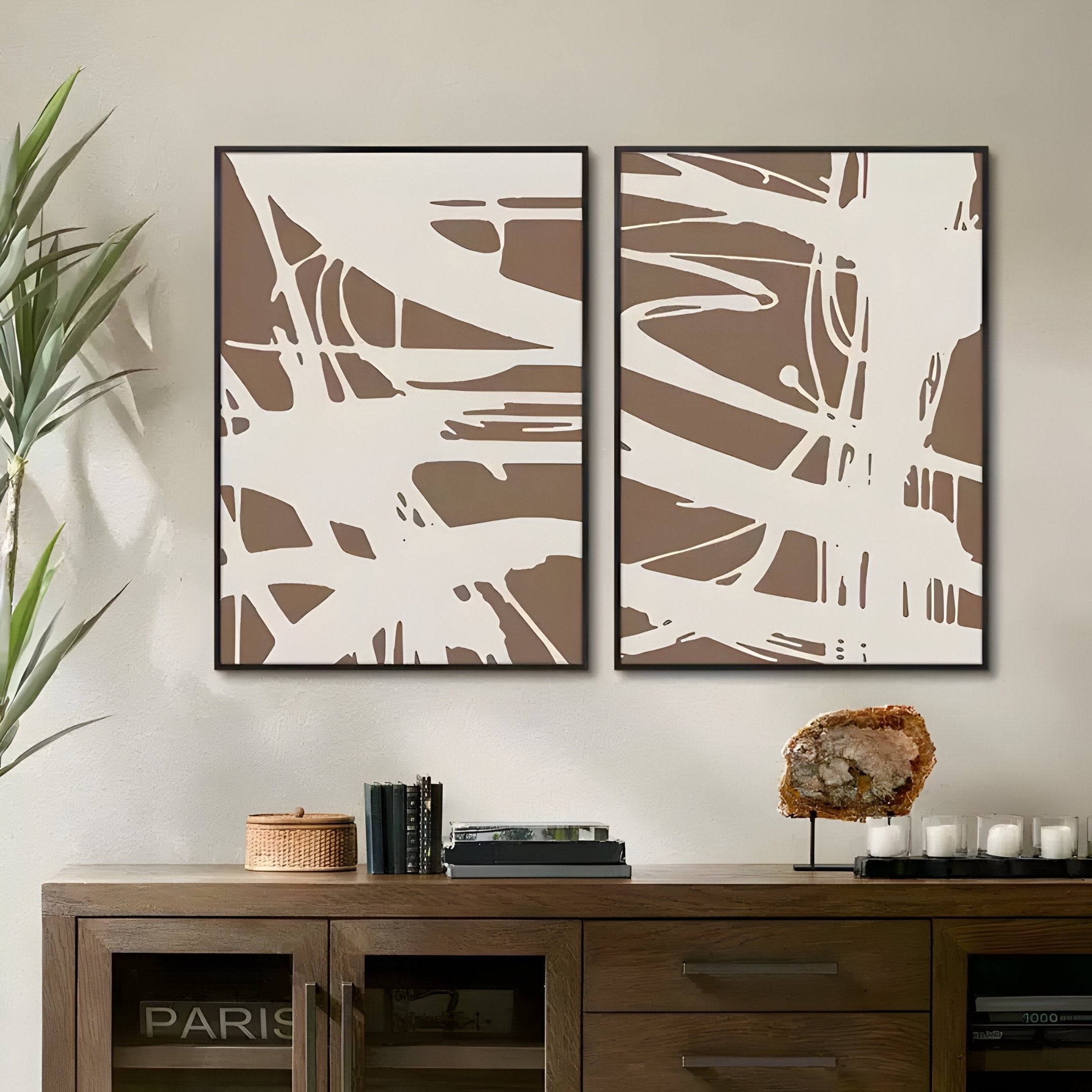 Deralin Mocha Flow Abstract 3D Carving Wall Art